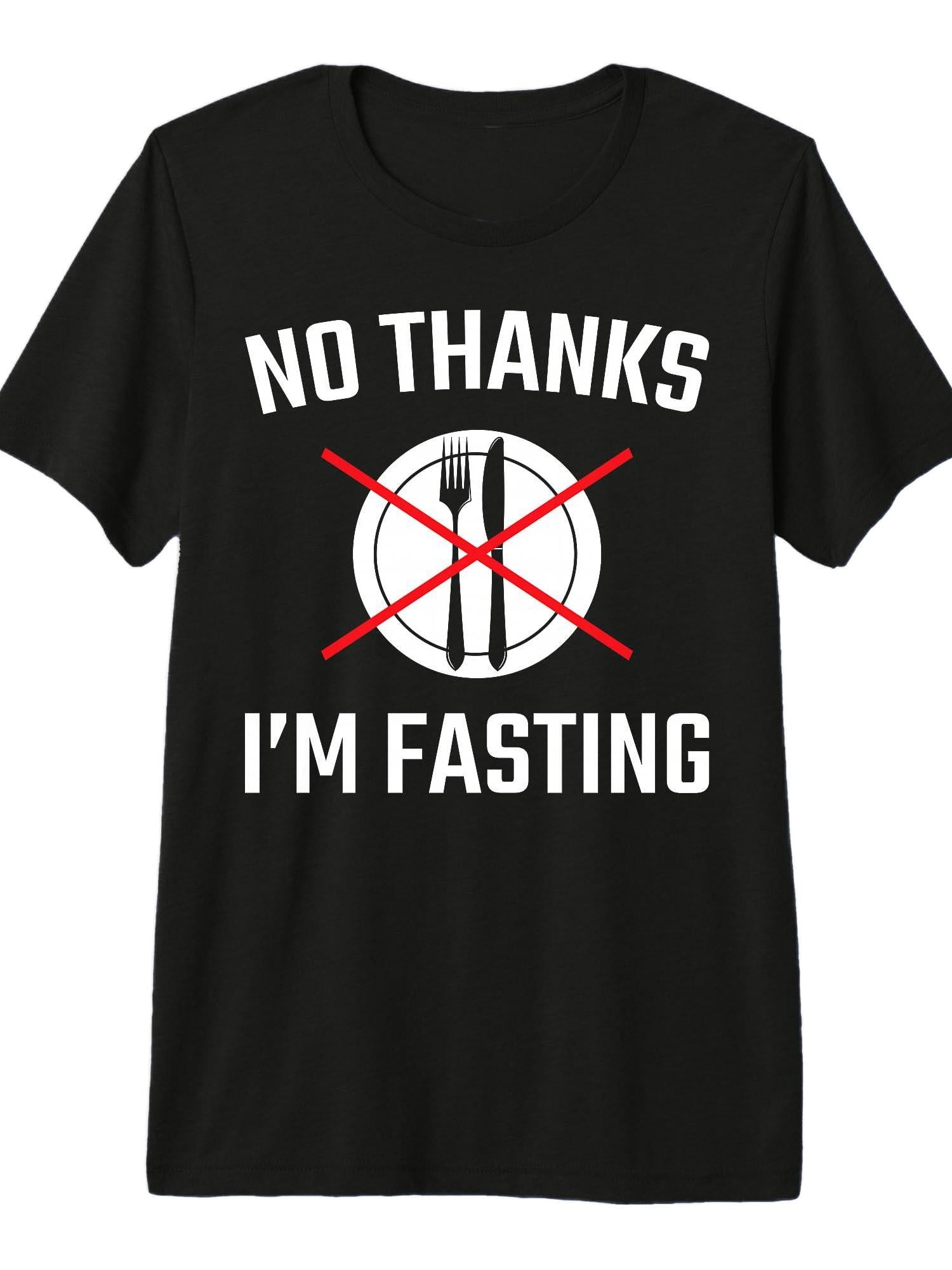 No Thanks I'm Fasting Ramadan Islamic Muslim Premium Tri-Blend T-Shirt Ramadan 180gsm Cotton Round Neck Short Sleeve Men Casual T-Shirt