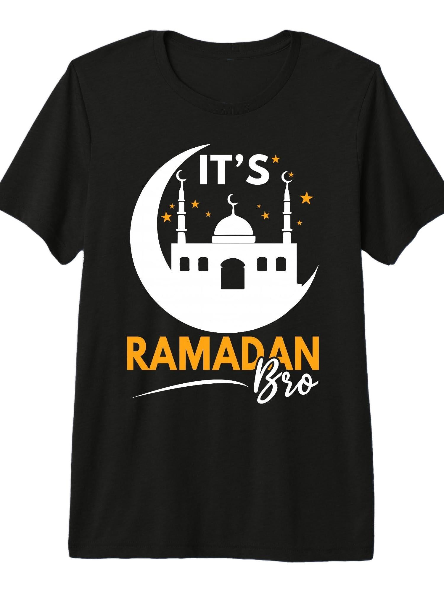 It's Ramadan Bro Muslim Mubarak Eid Kareem Fasting Premium Tri-Blend T-Shirt Ramadan 180gsm Cotton Round Neck Short Sleeve Men Casual T-Shirt