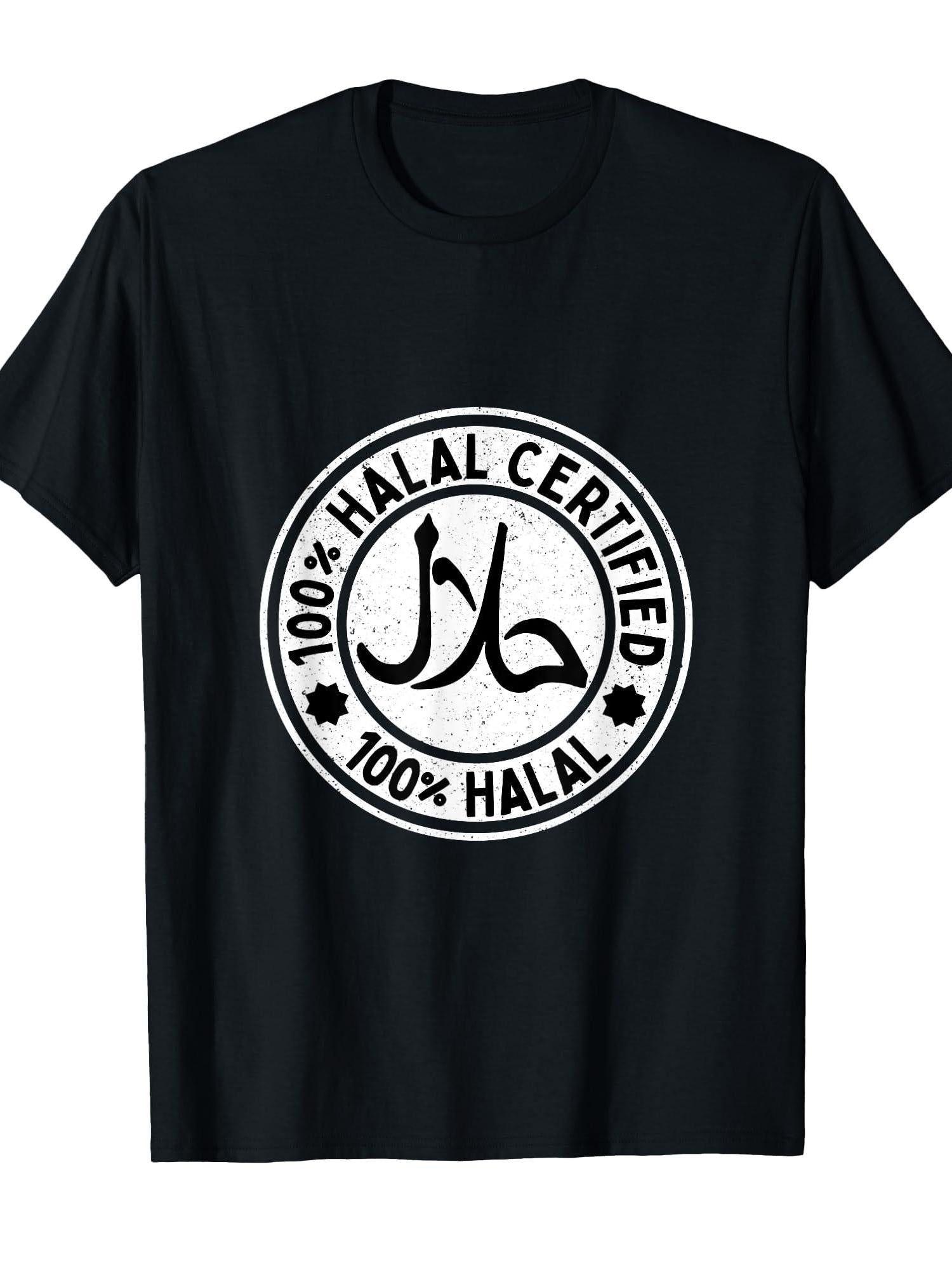Funny Halal Ramadan Women Men Arabic Calligraphy T-Shirt Ramadan 180gsm Cotton Round Neck Short Sleeve Men Casual T-Shirt