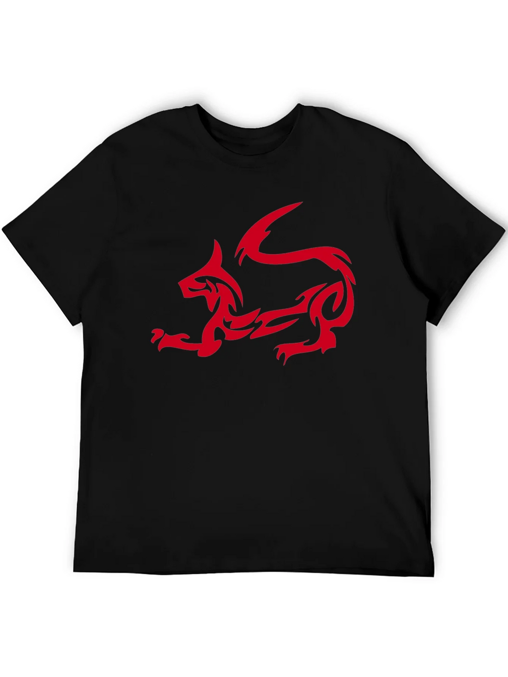 Tribal Dragon Graphic T-Shirt - Black