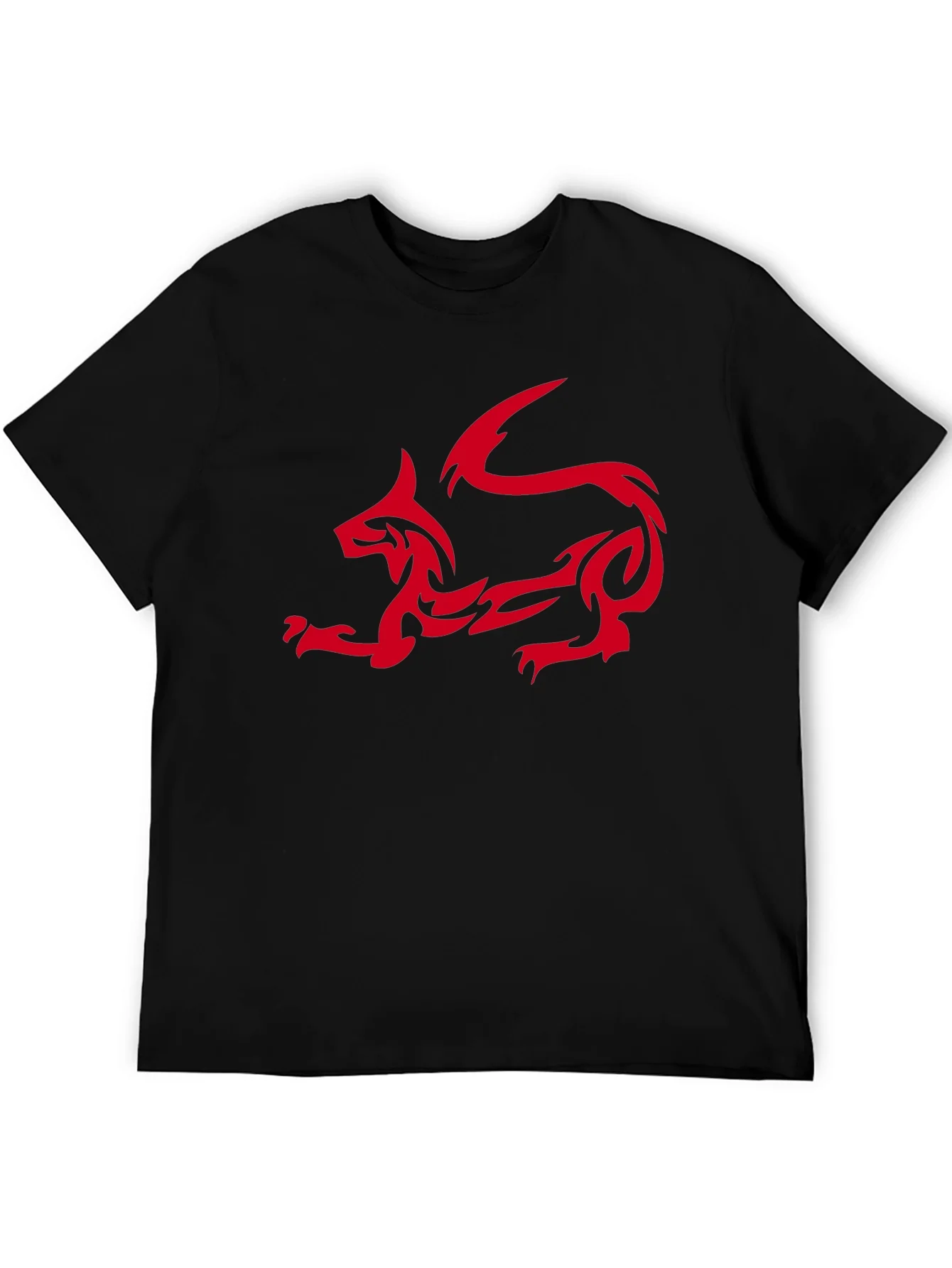 Tribal Dragon Graphic T-Shirt - Black