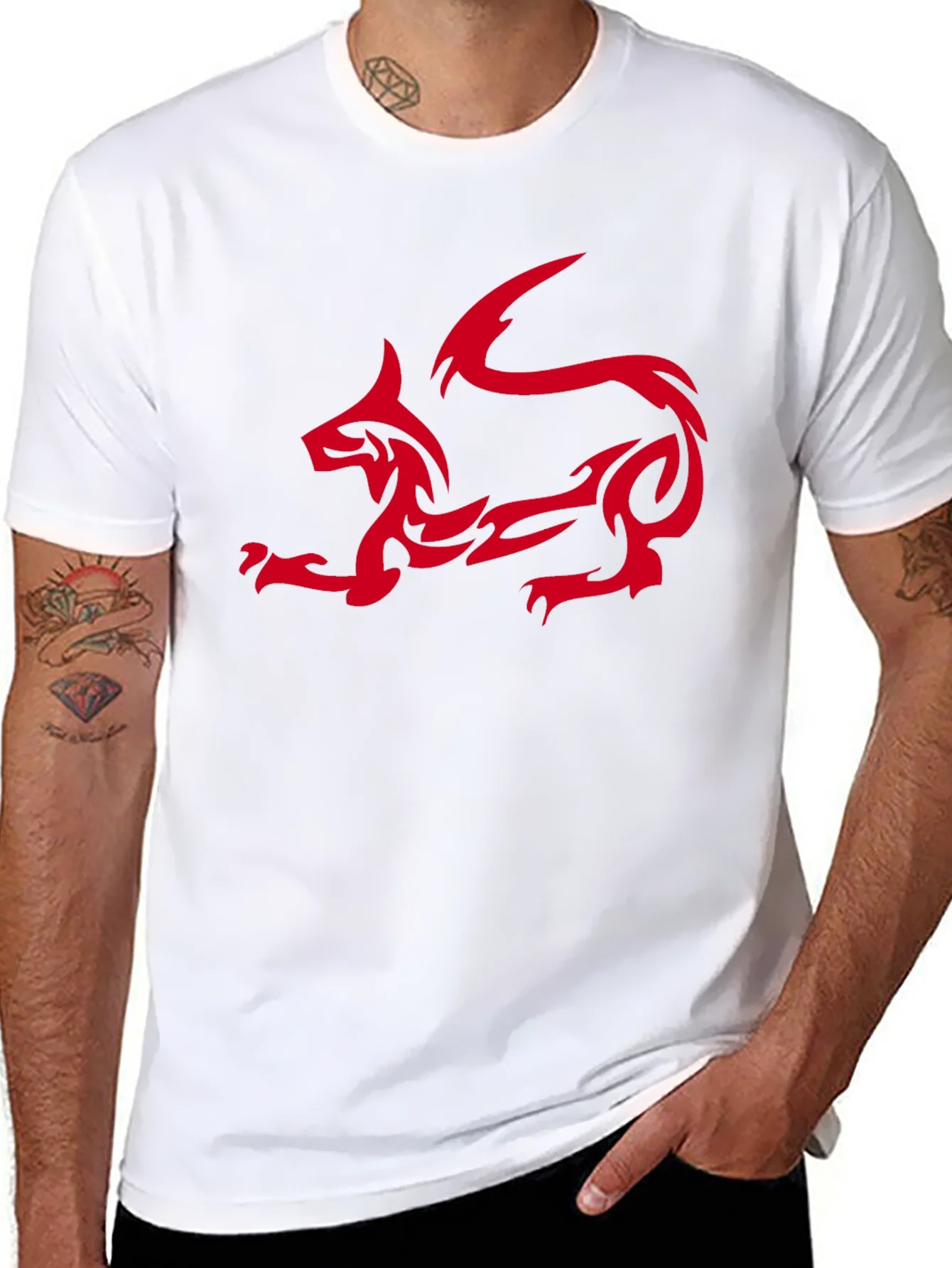 Tribal Dragon Graphic T-Shirt - Black