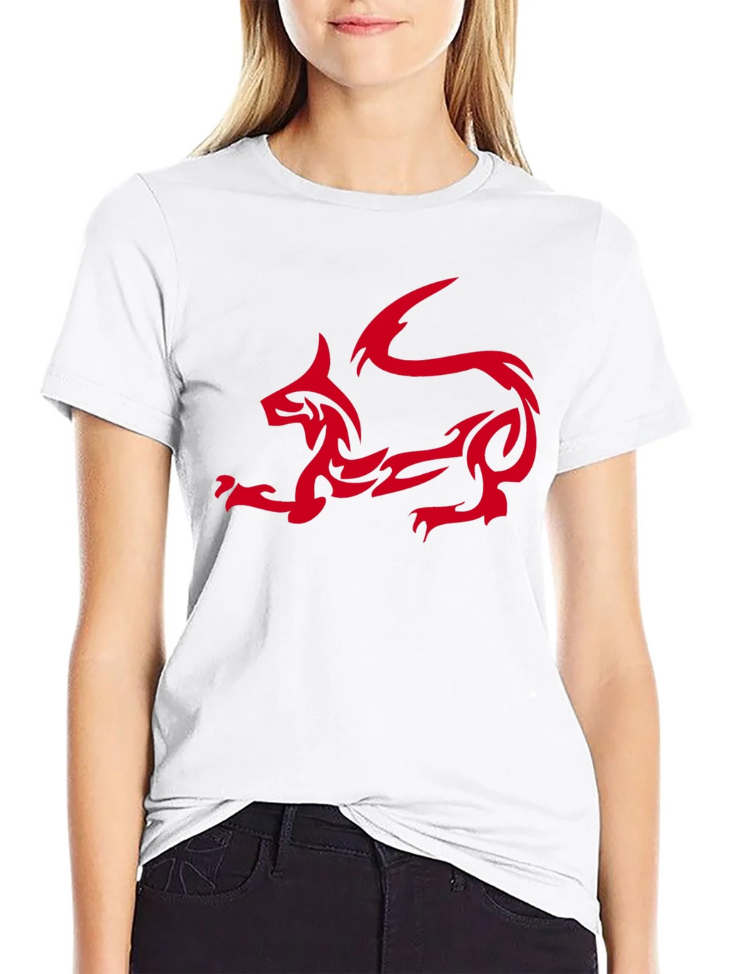 Tribal Dragon Graphic T-Shirt - Black