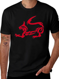 Tribal Dragon Graphic T-Shirt - Black