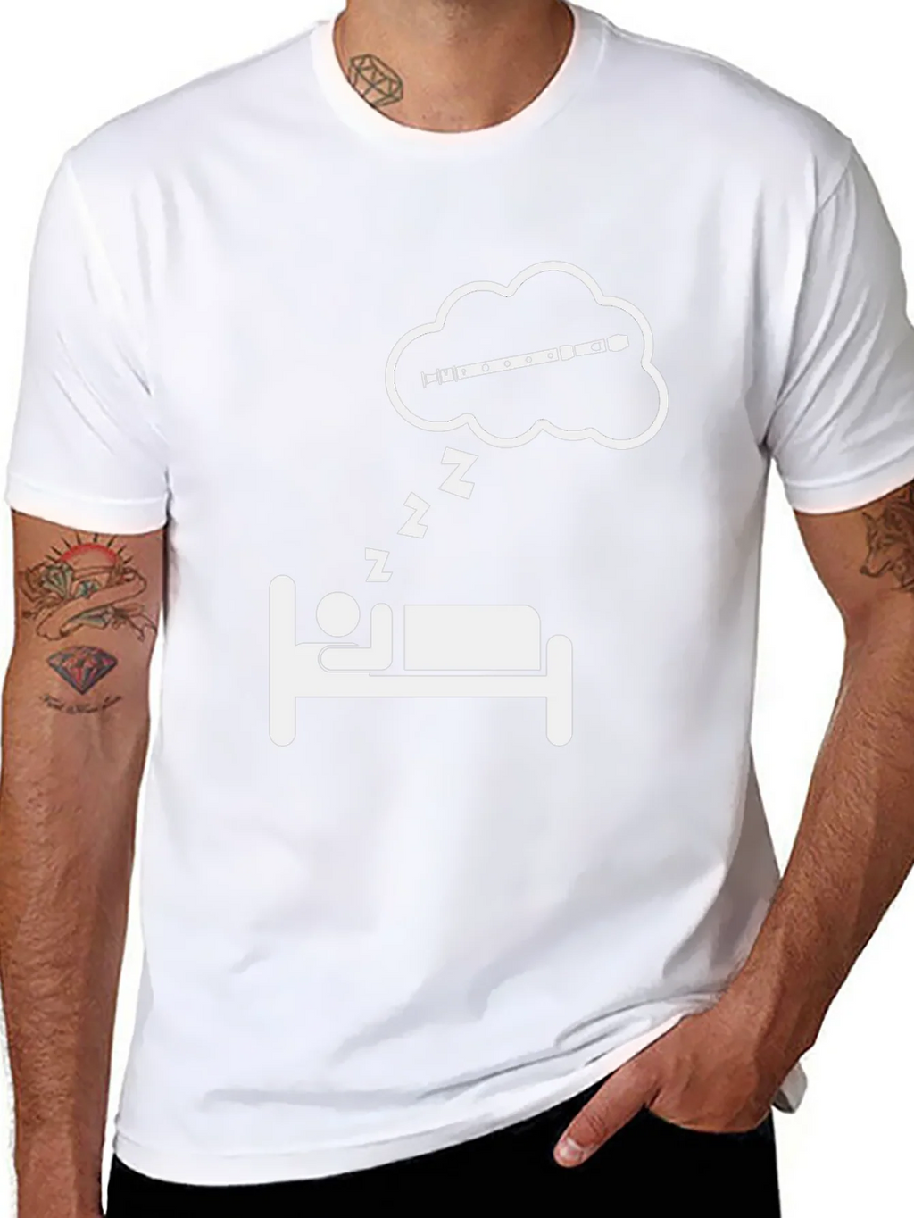 Dreaming Flute T-Shirt - Musicians Sleep Tee