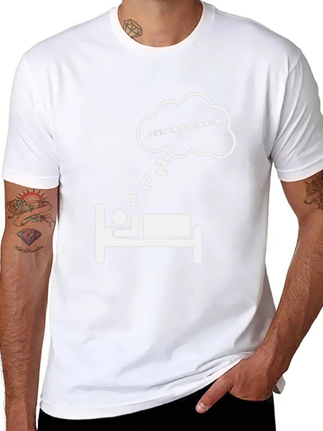 Dreaming Flute T-Shirt - Musicians Sleep Tee