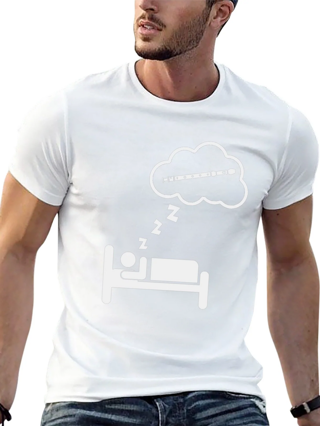 Dreaming Flute T-Shirt - Musicians Sleep Tee