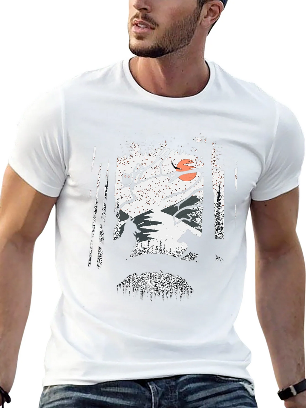 Nature Scene Graphic Print Tee
