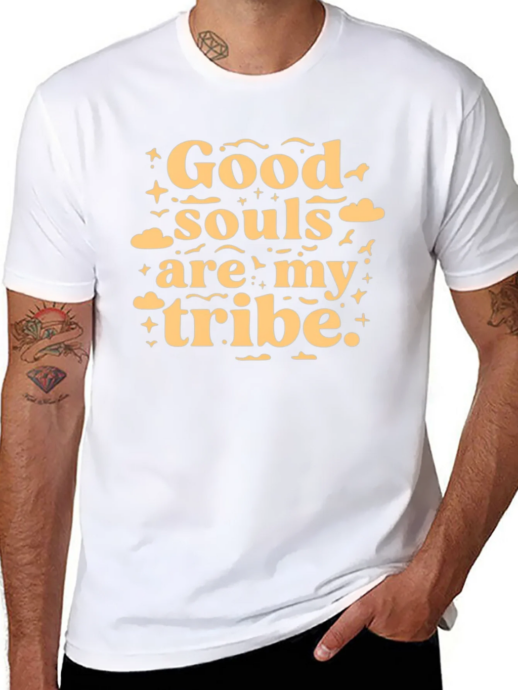 Good Souls Tribe Tee - Black Crew Neck T-Shirt