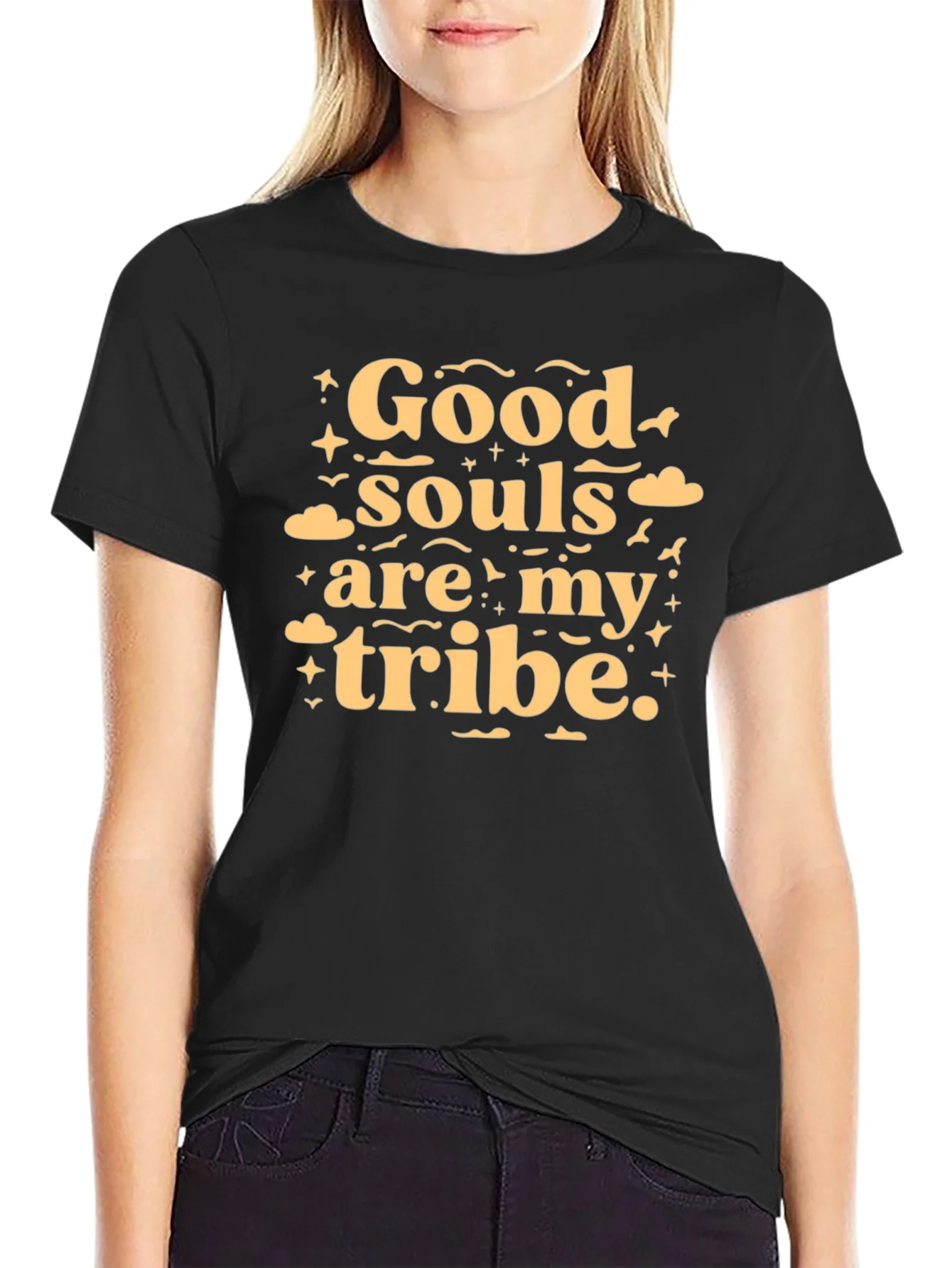 Good Souls Tribe Tee - Black Crew Neck T-Shirt