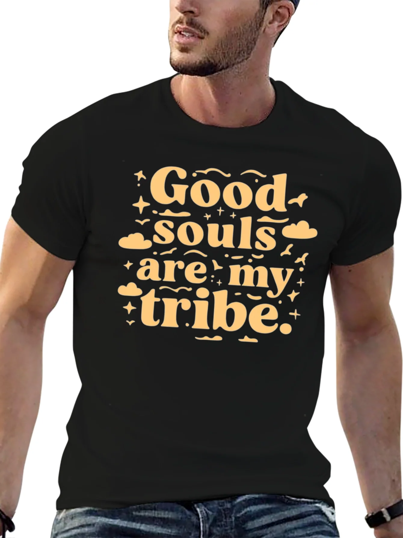 Good Souls Tribe Tee - Black Crew Neck T-Shirt