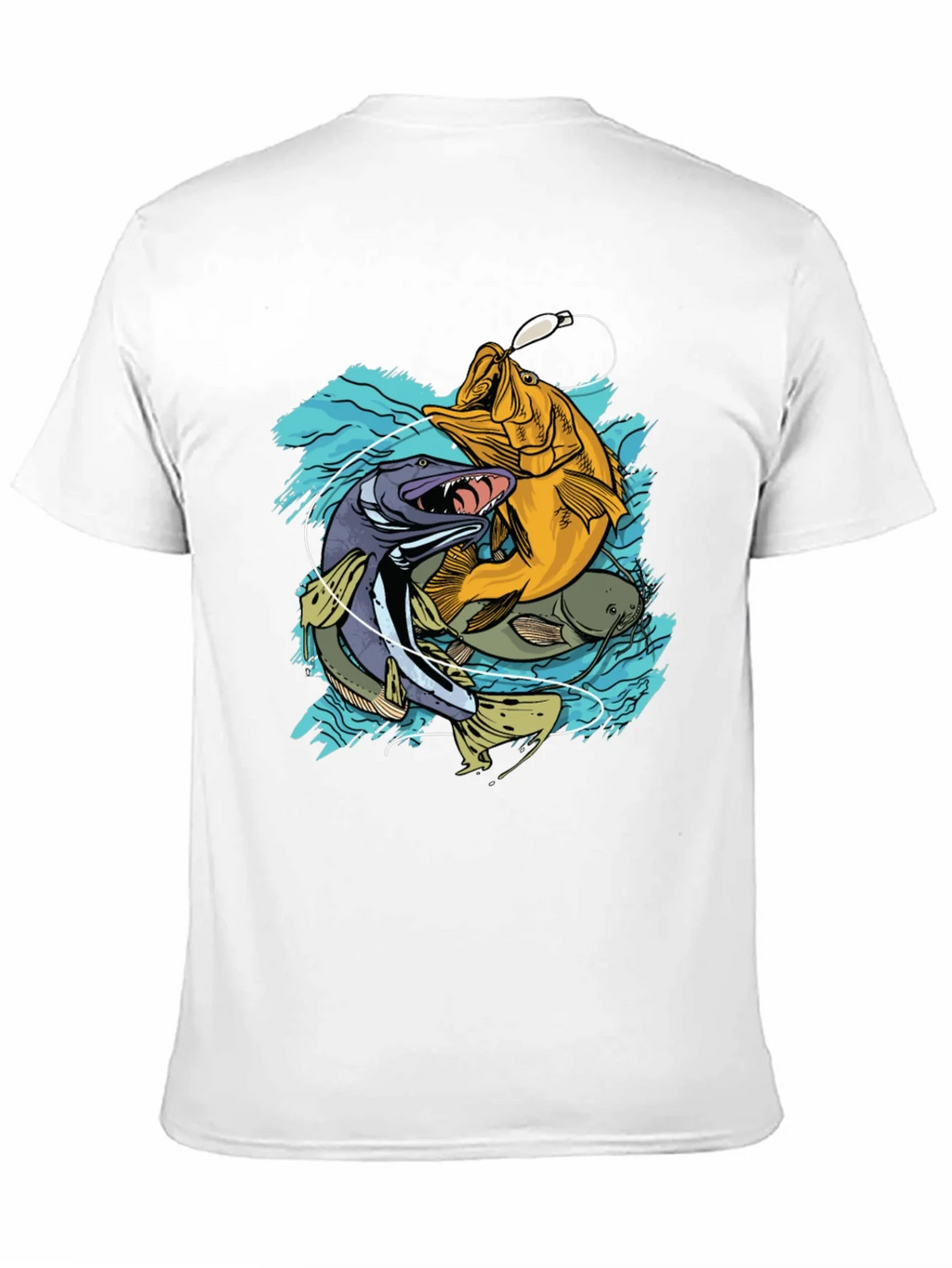 Mens Fishing T-Shirt - Bass Pike Carp Graphic Tee