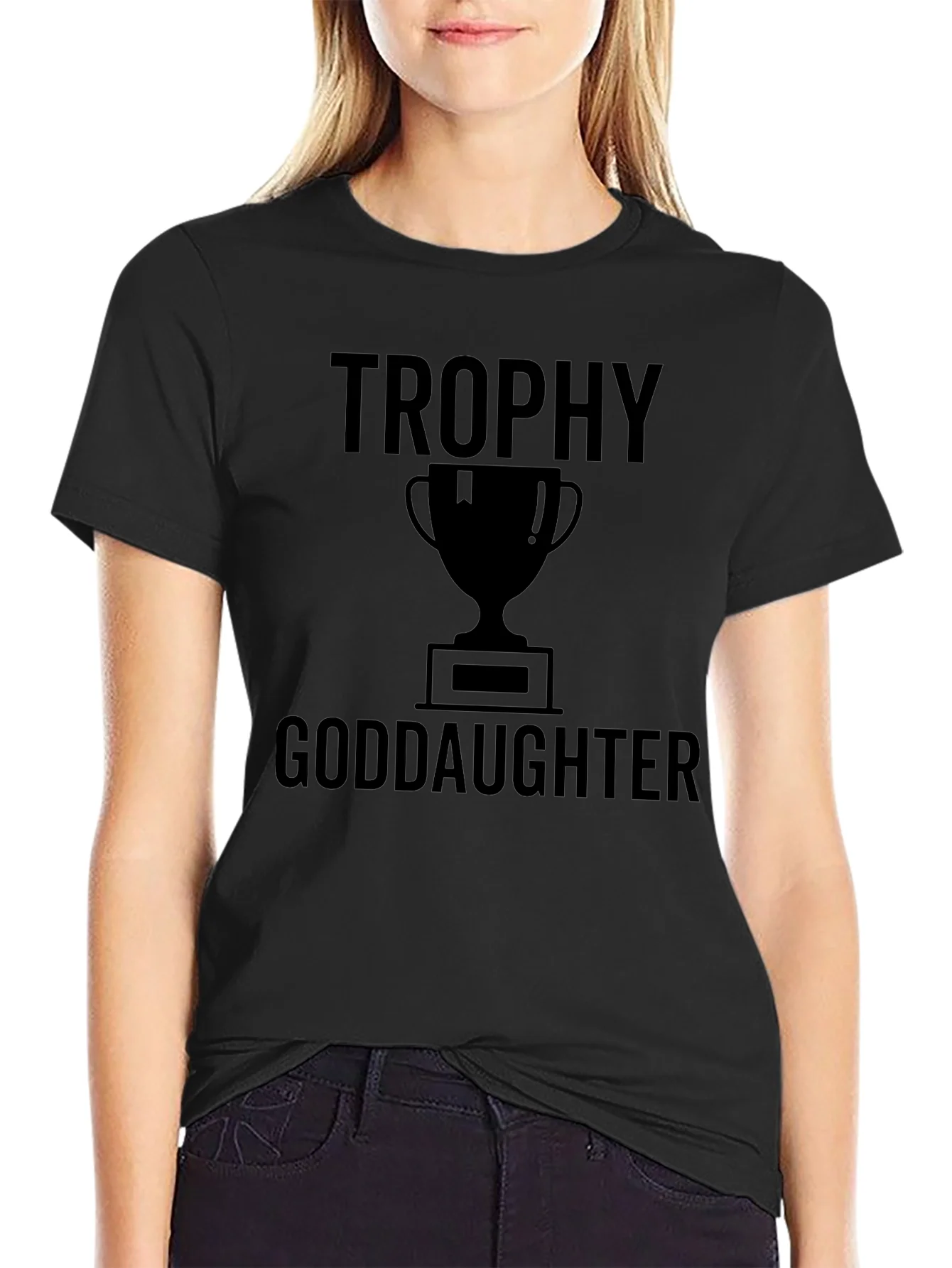 Trophy Goddaughter Black Graphic Tee