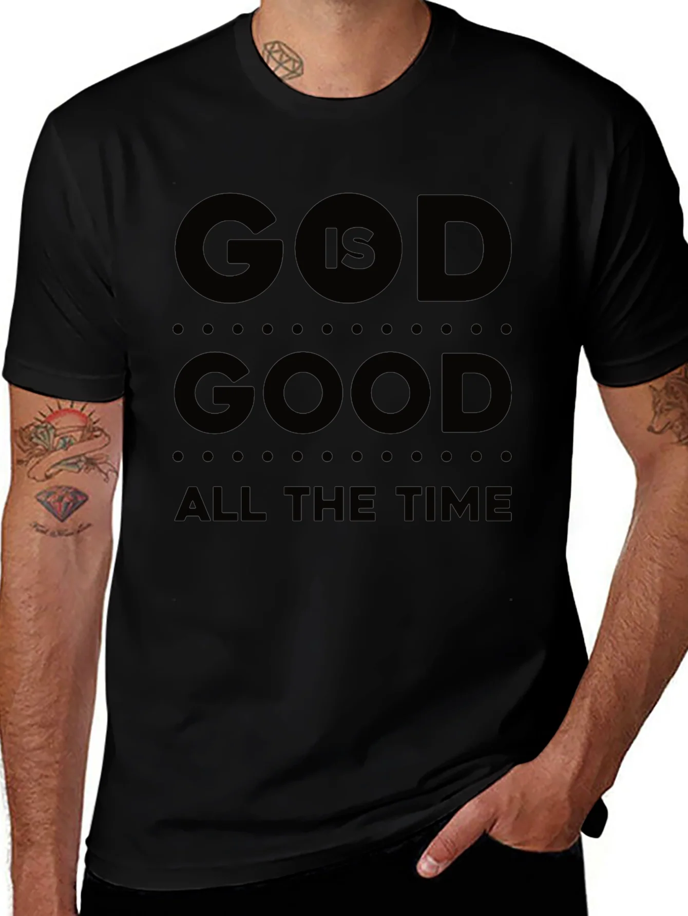 God Is Good T-Shirt All The Time Black