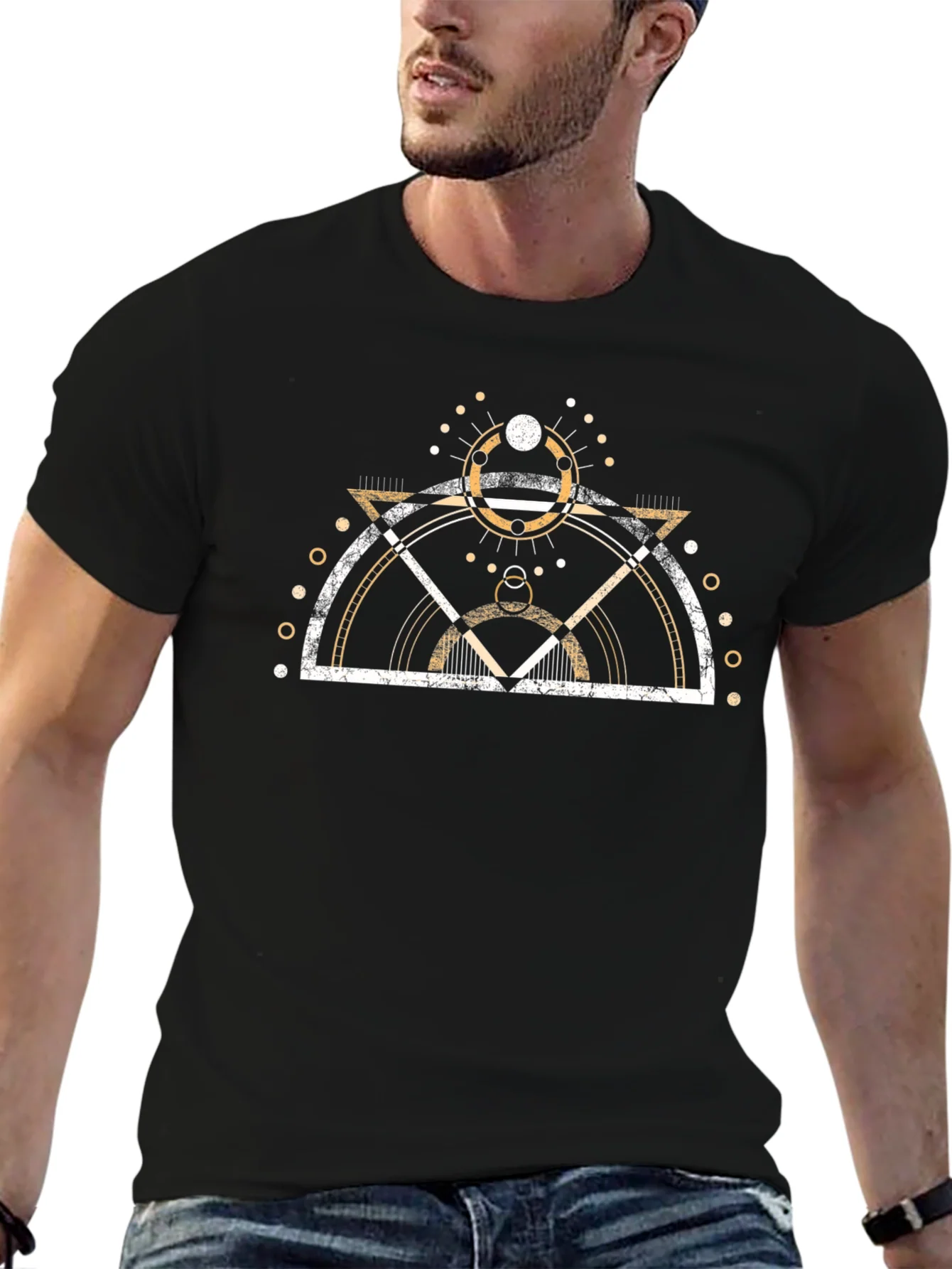 Geometric Print Graphic Tee - Modern Design