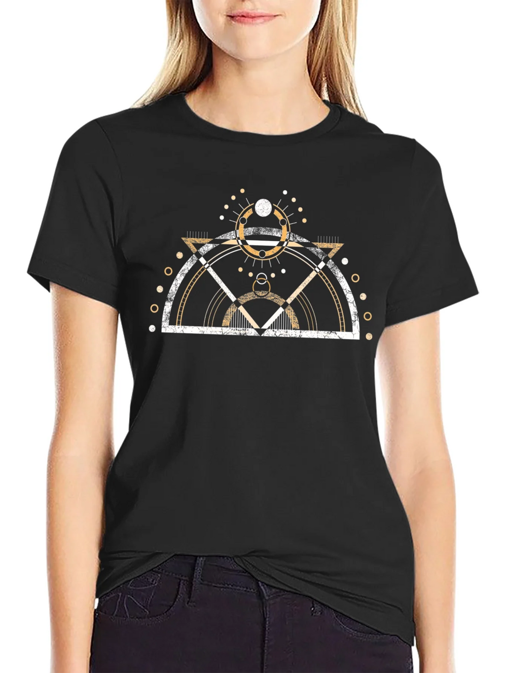 Geometric Print Graphic Tee - Modern Design