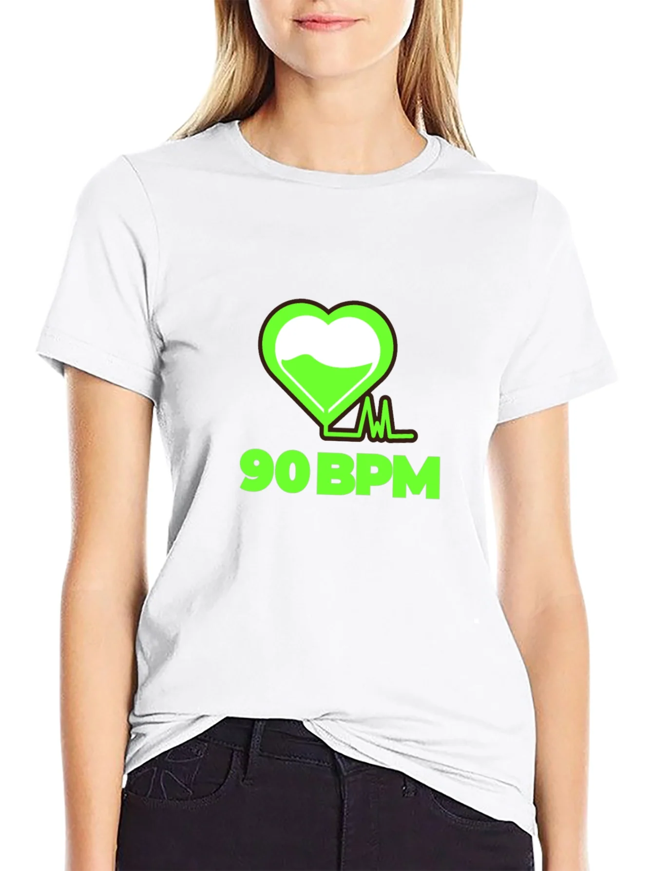 90 BPM Heartbeat Graphic Tee - Black