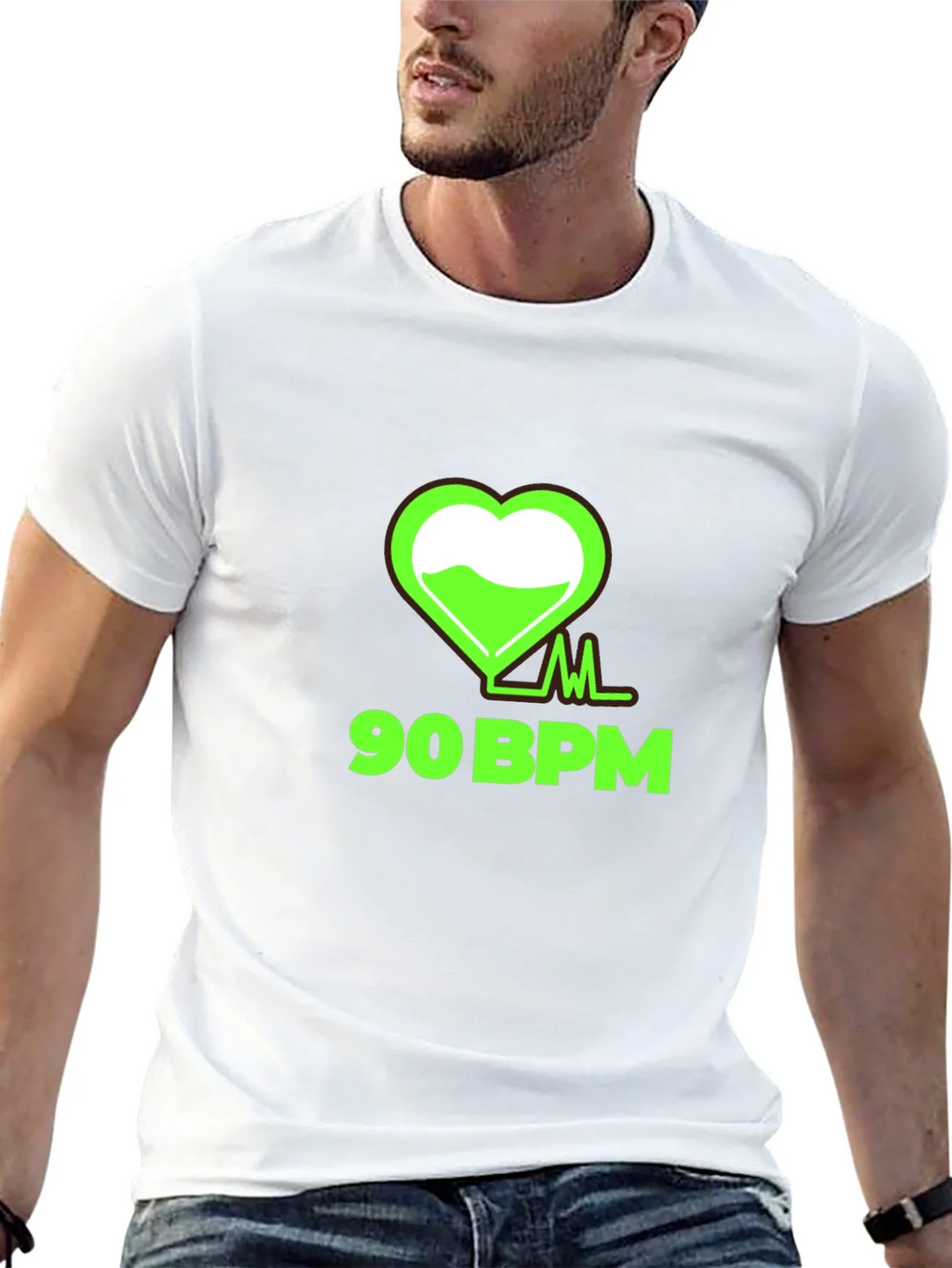 90 BPM Heartbeat Graphic Tee - Black