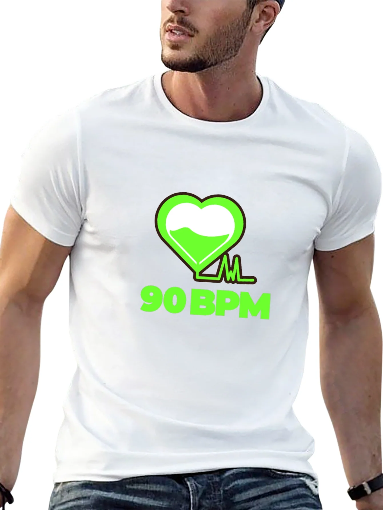 90 BPM Heartbeat Graphic Tee - Black