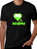 90 BPM Heartbeat Graphic Tee - Black