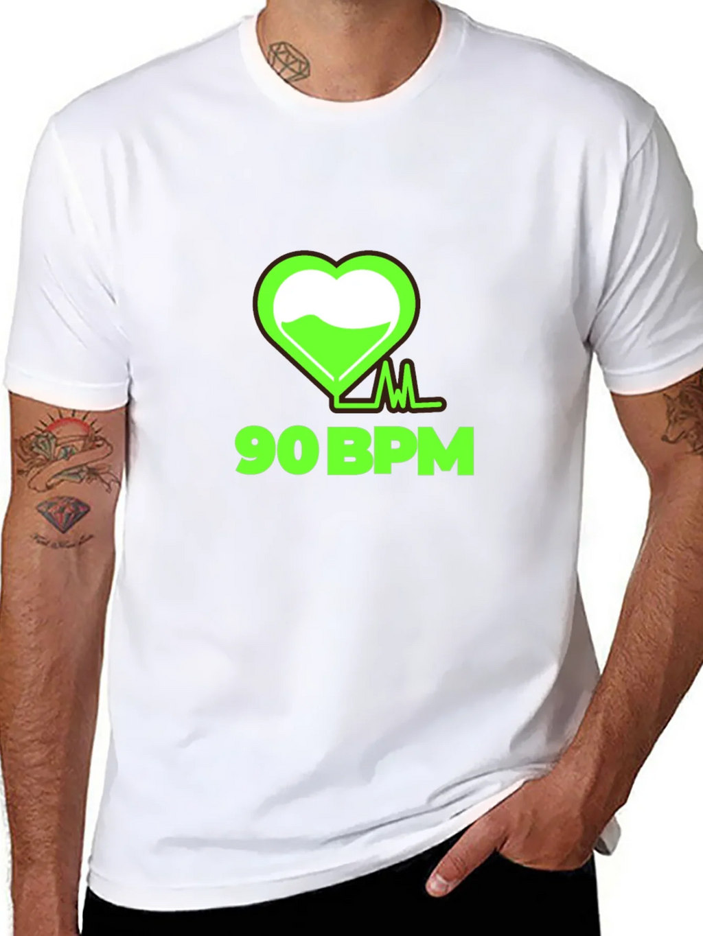 90 BPM Heartbeat Graphic Tee - Black
