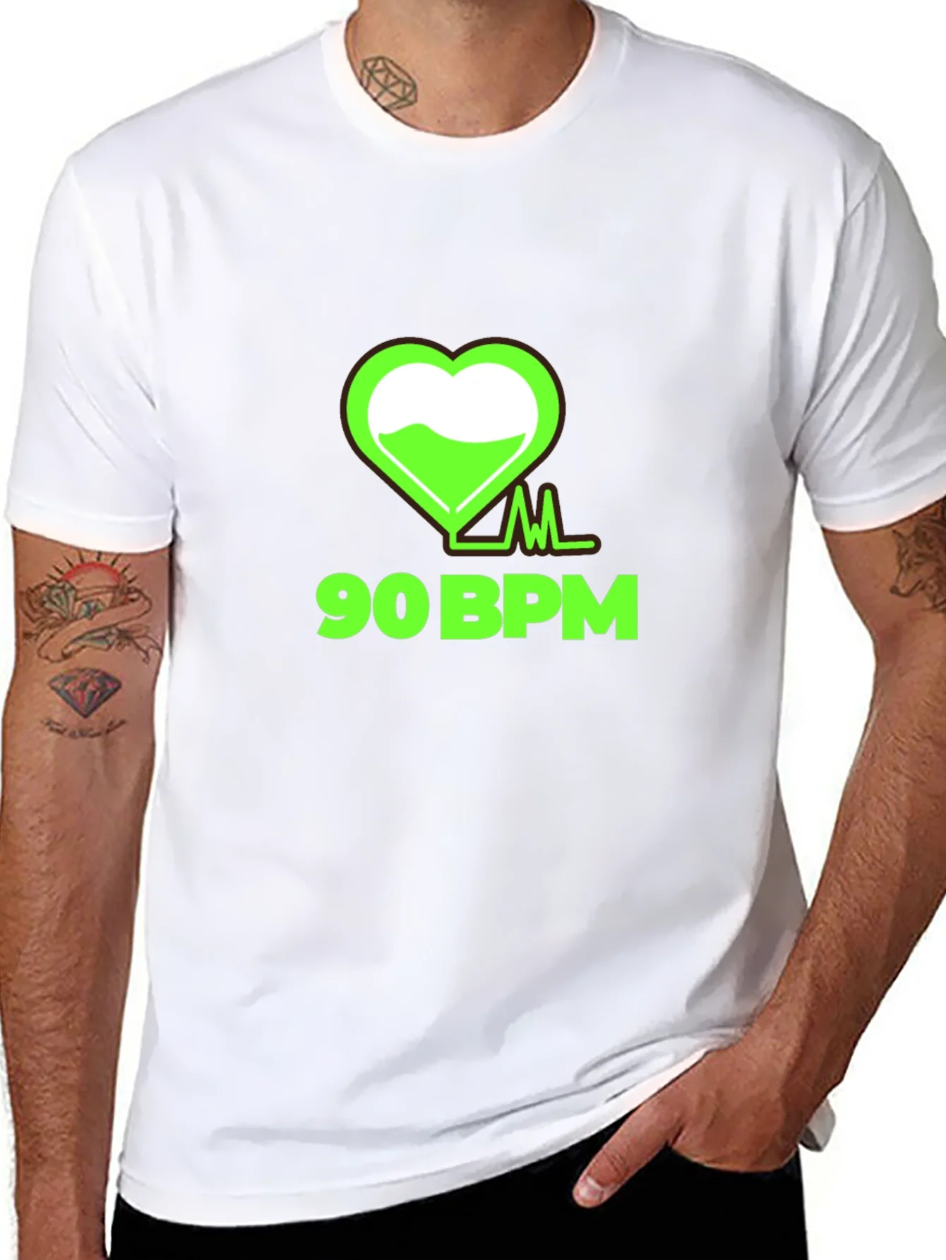 90 BPM Heartbeat Graphic Tee - Black