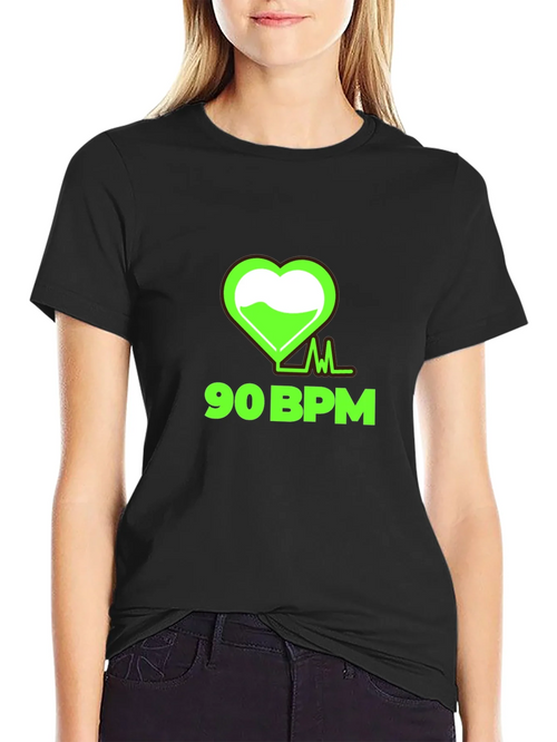 90 BPM Heartbeat Graphic Tee - Black