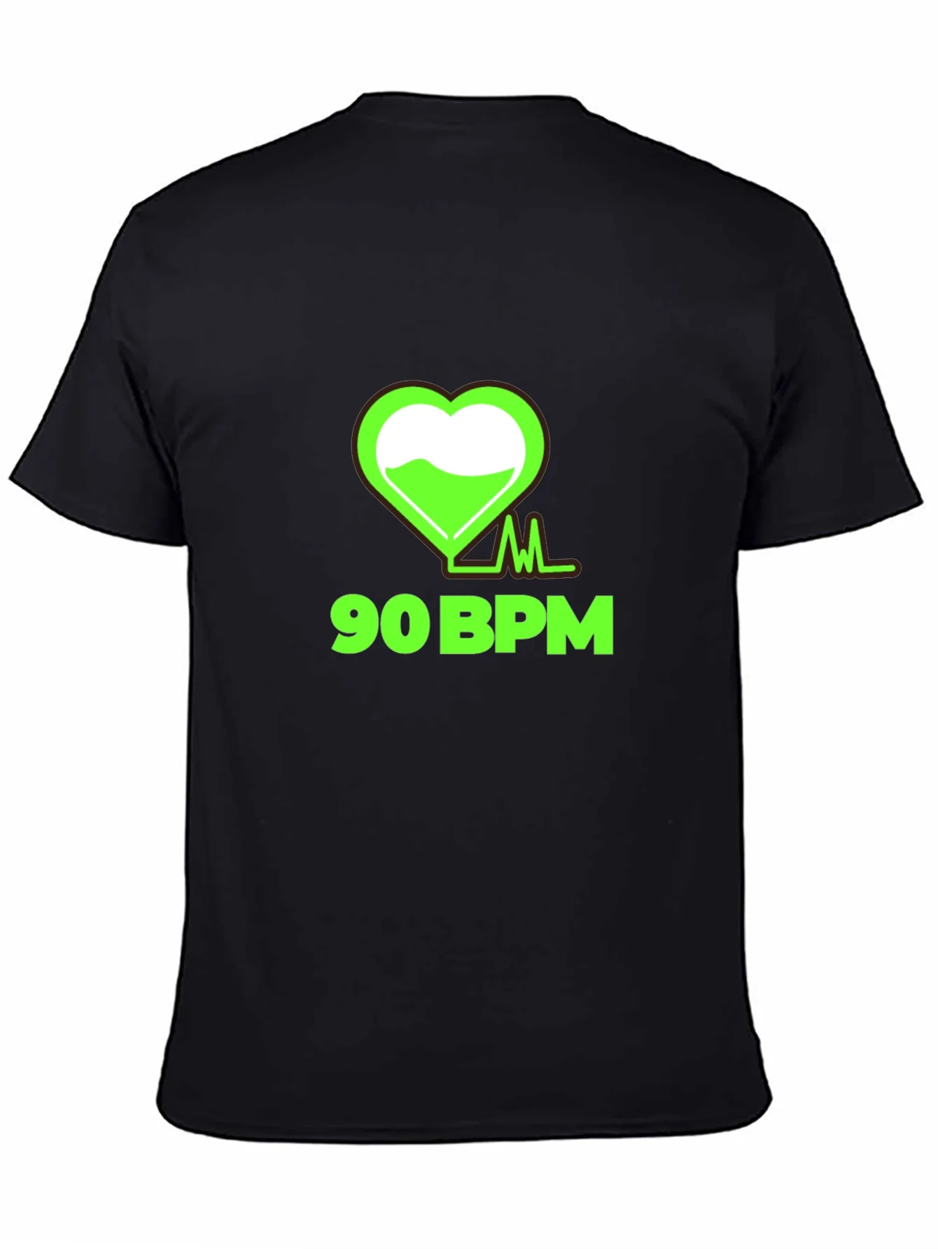 90 BPM Heartbeat Graphic Tee - Black