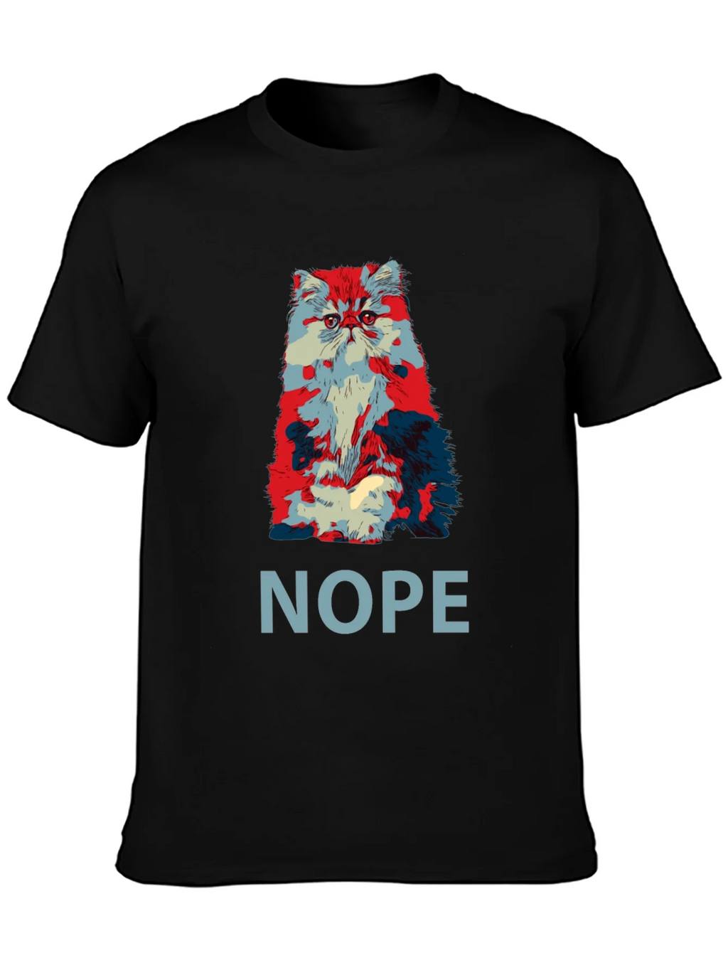 Nope Cat Graphic T-Shirt - Unisex Crew Neck Tee