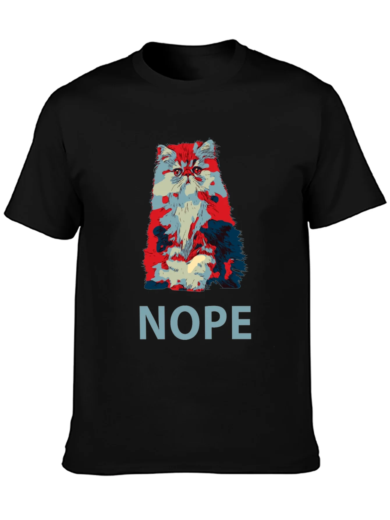 Nope Cat Graphic T-Shirt - Unisex Crew Neck Tee