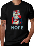 Nope Cat Graphic T-Shirt - Unisex Crew Neck Tee