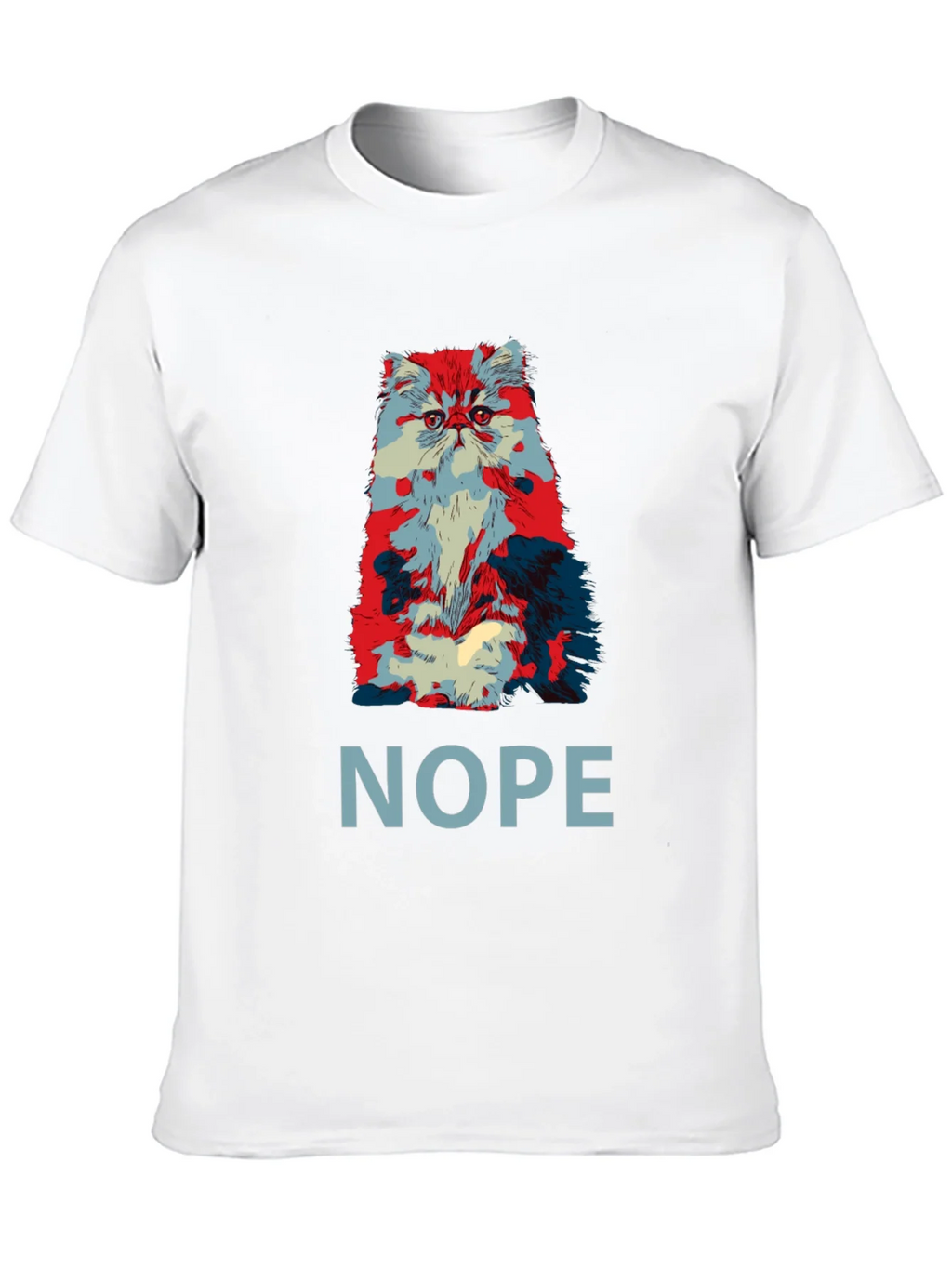 Nope Cat Graphic T-Shirt - Unisex Crew Neck Tee