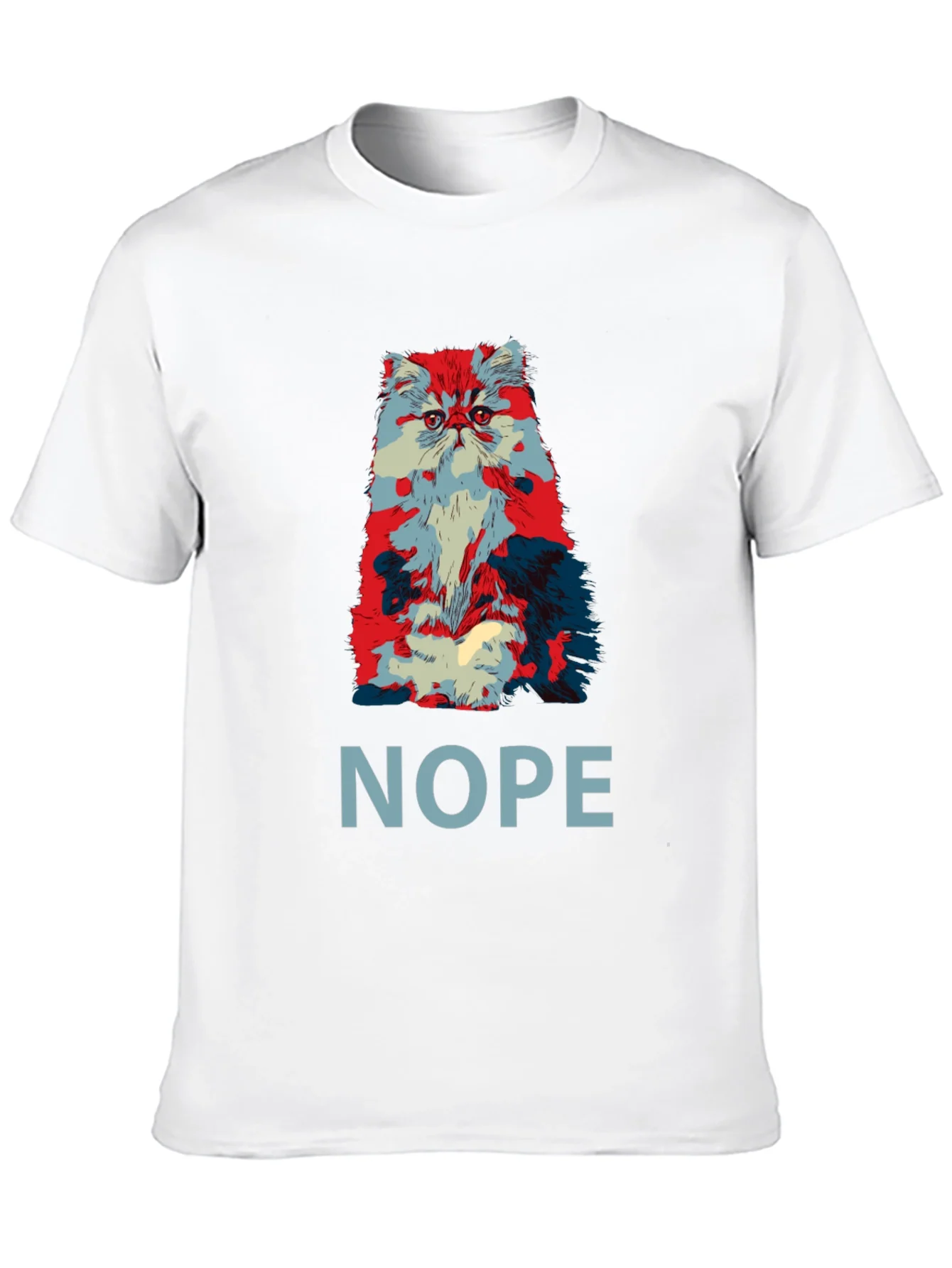 Nope Cat Graphic T-Shirt - Unisex Crew Neck Tee