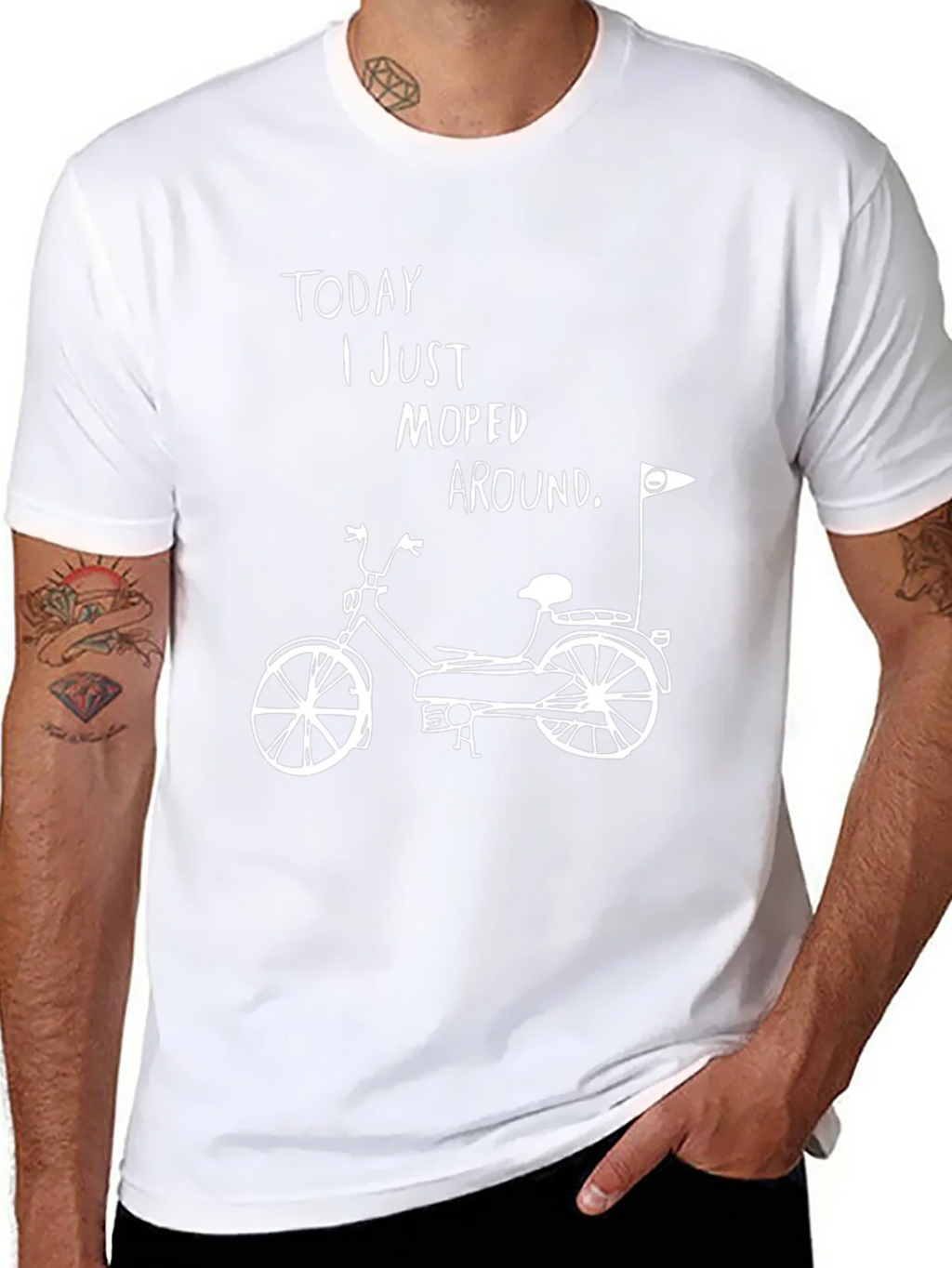 Moped Around Graphic Tee - Black