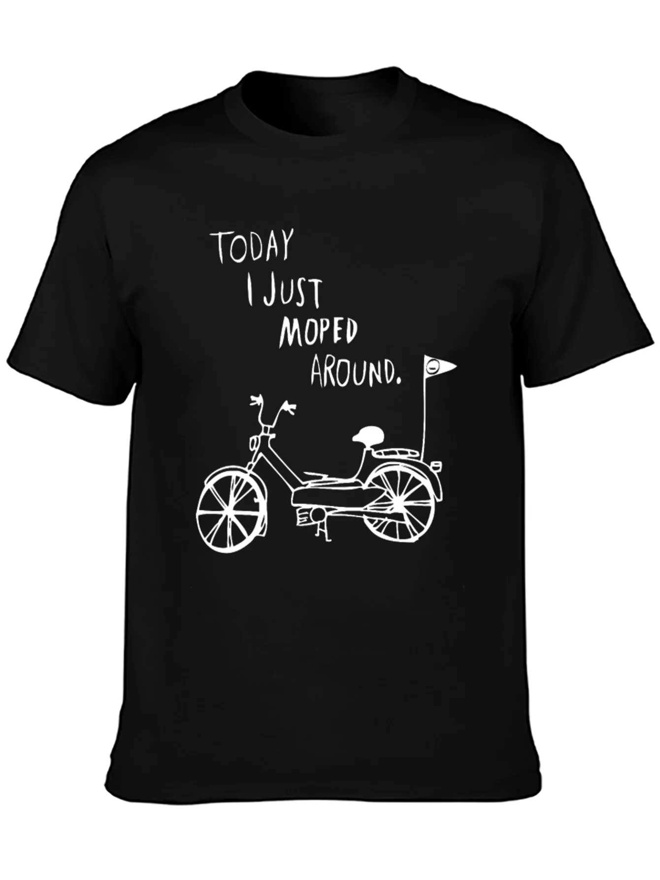 Moped Around Graphic Tee - Black