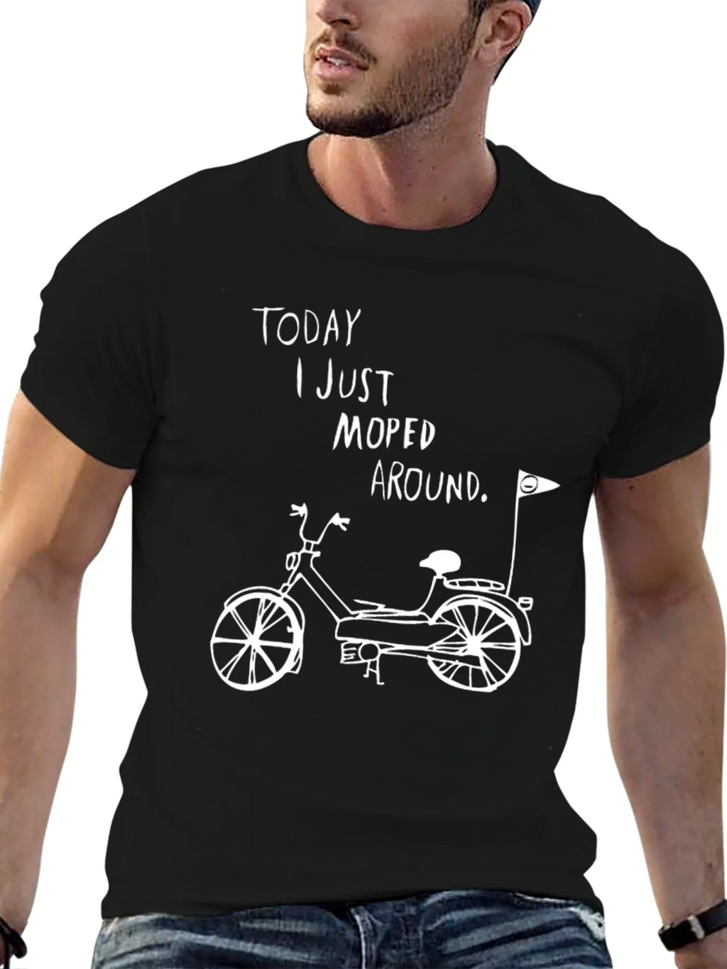 Moped Around Graphic Tee - Black