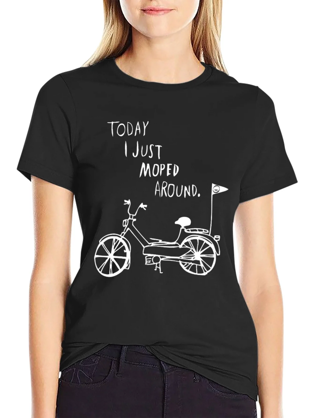 Moped Around Graphic Tee - Black