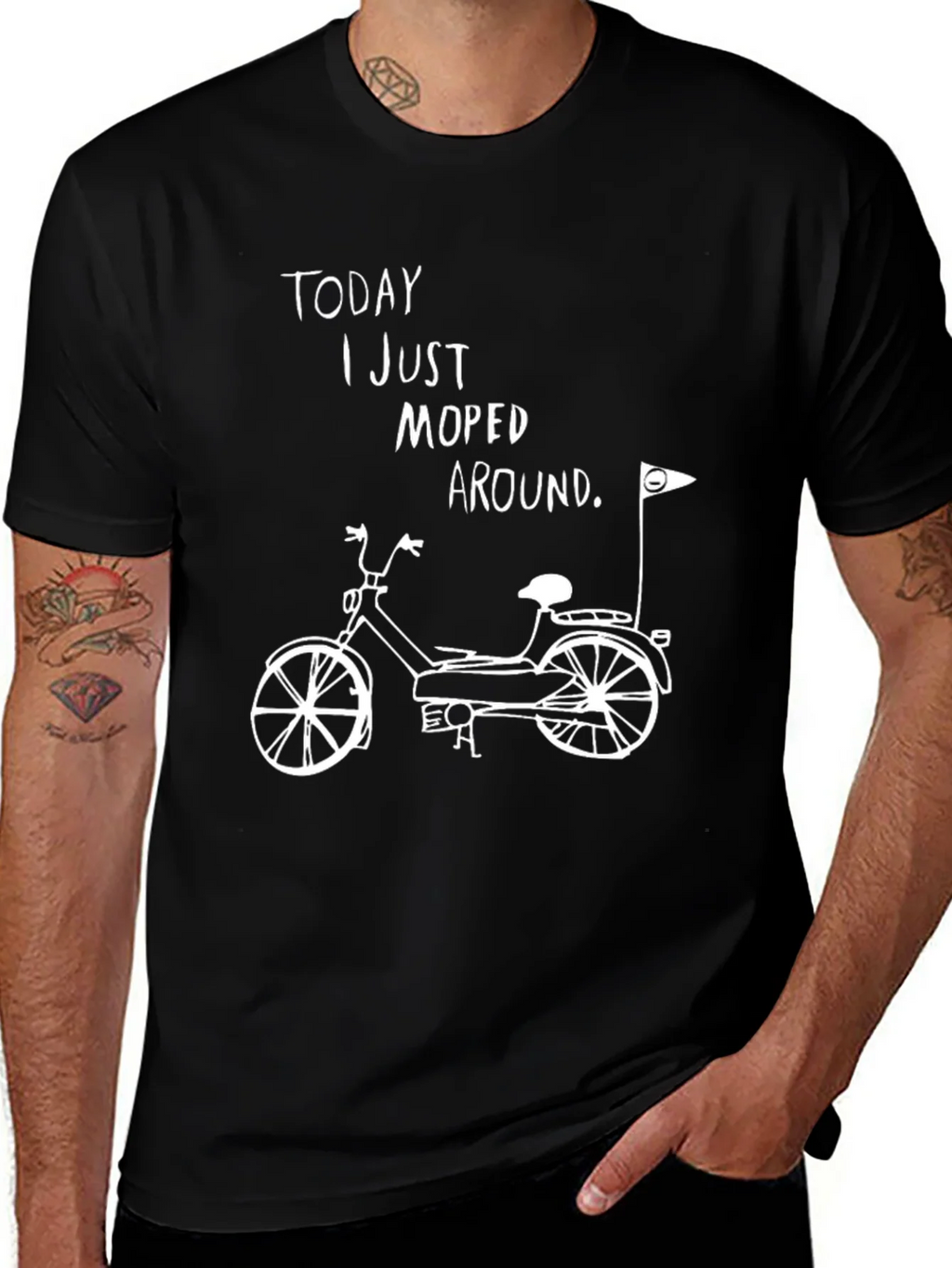 Moped Around Graphic Tee - Black