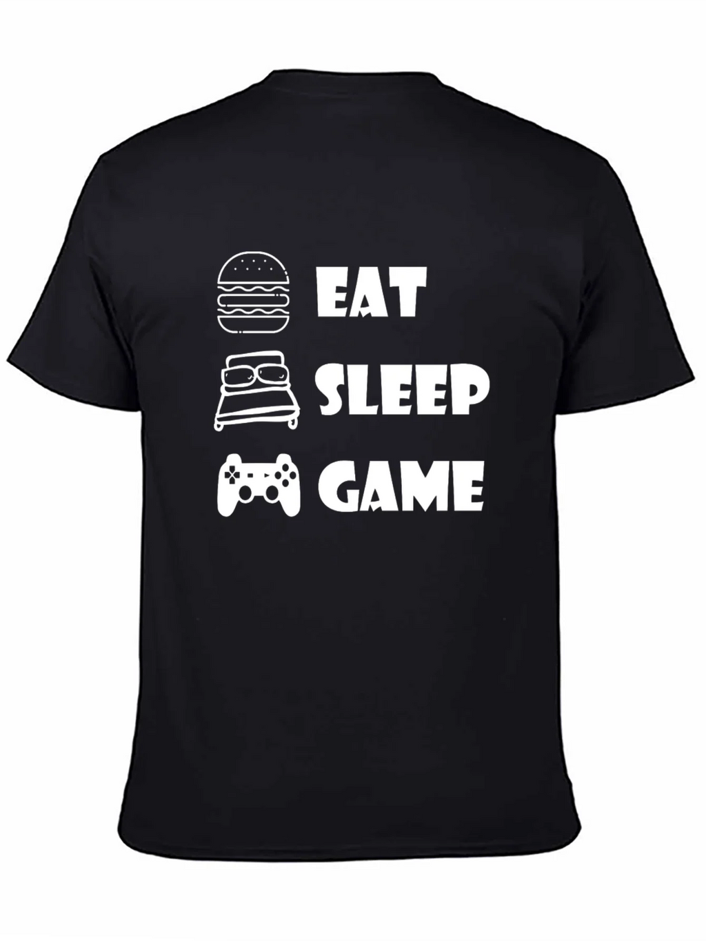 Eat Sleep Game Black Graphic T-Shirt