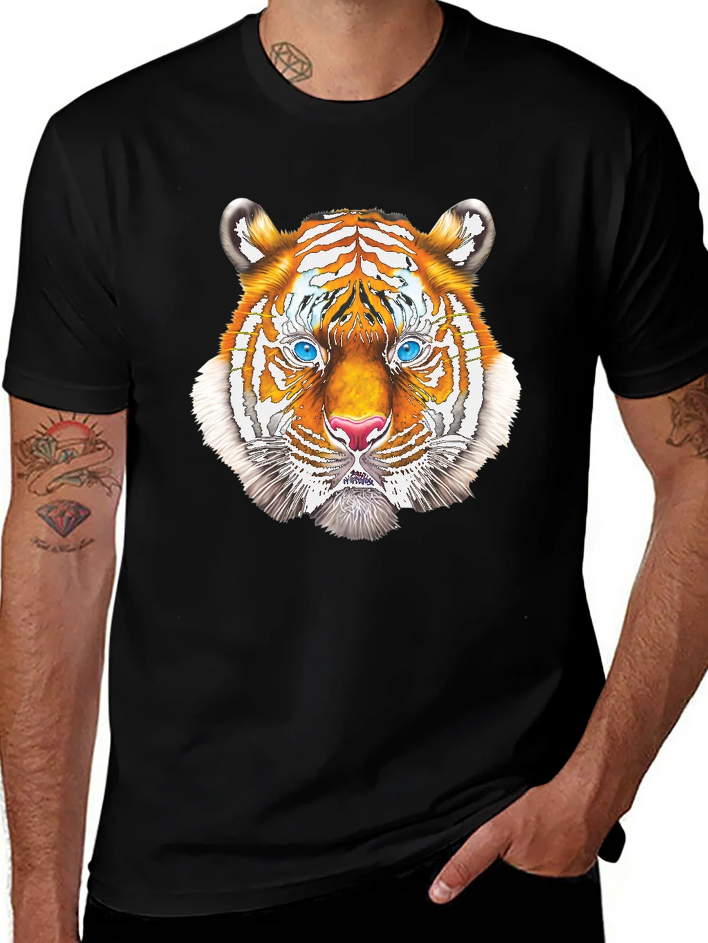 Cool Tiger Graphic Tee - Black
