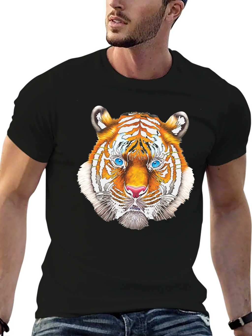 Cool Tiger Graphic Tee - Black