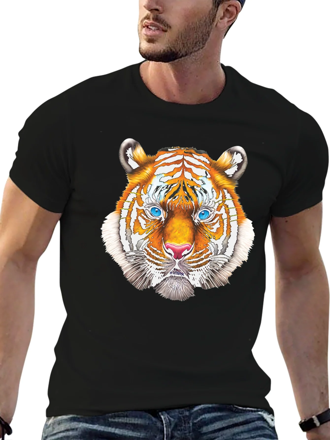 Cool Tiger Graphic Tee - Black