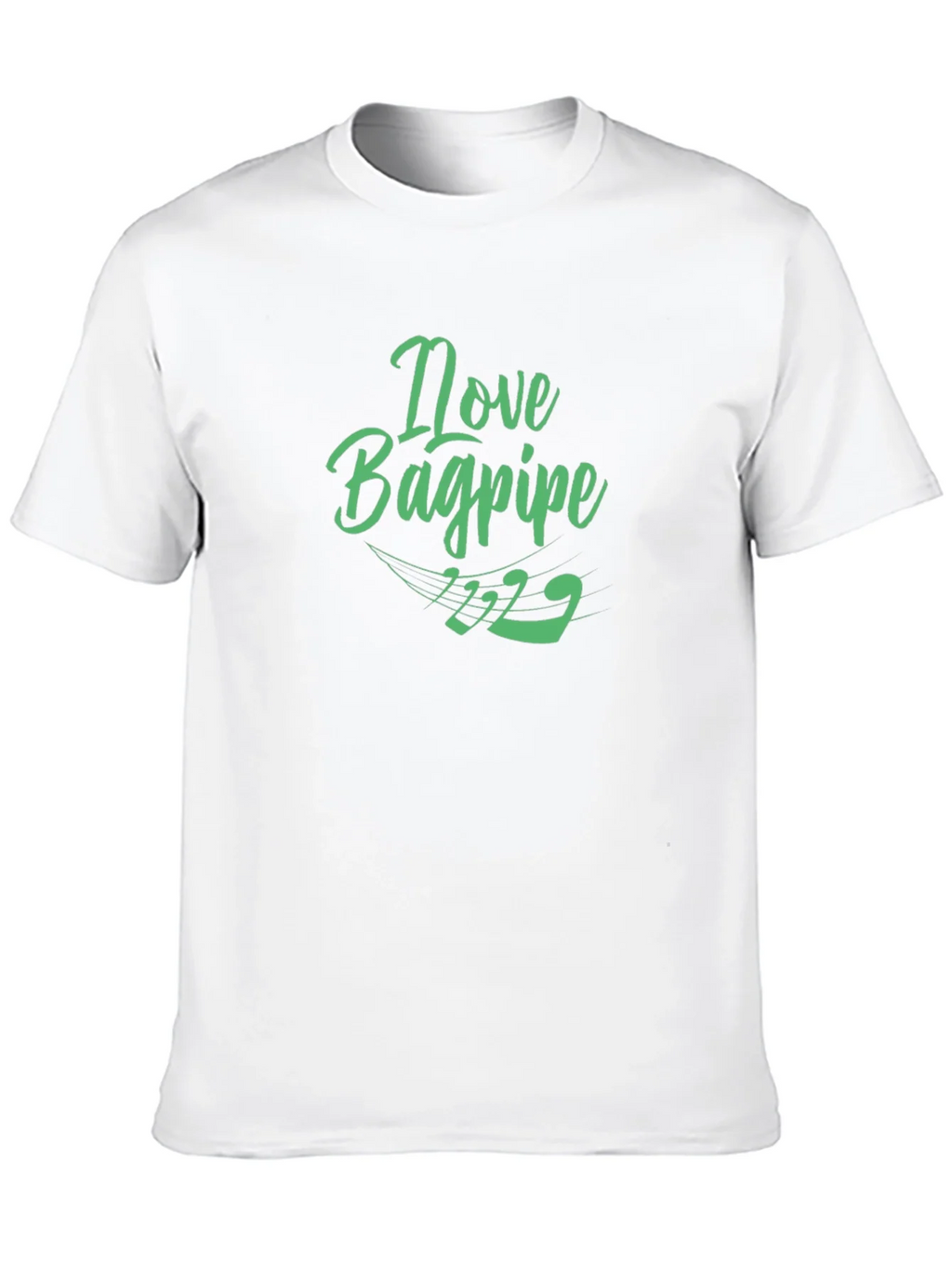I Love Bagpipe Black T-Shirt - Unique Design