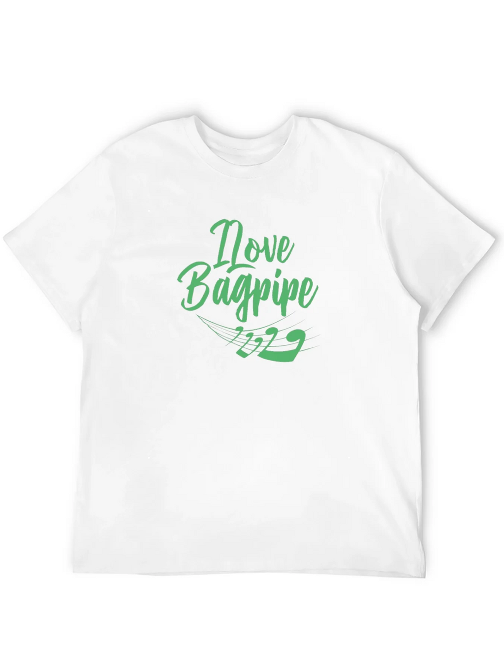 I Love Bagpipe Black T-Shirt - Unique Design