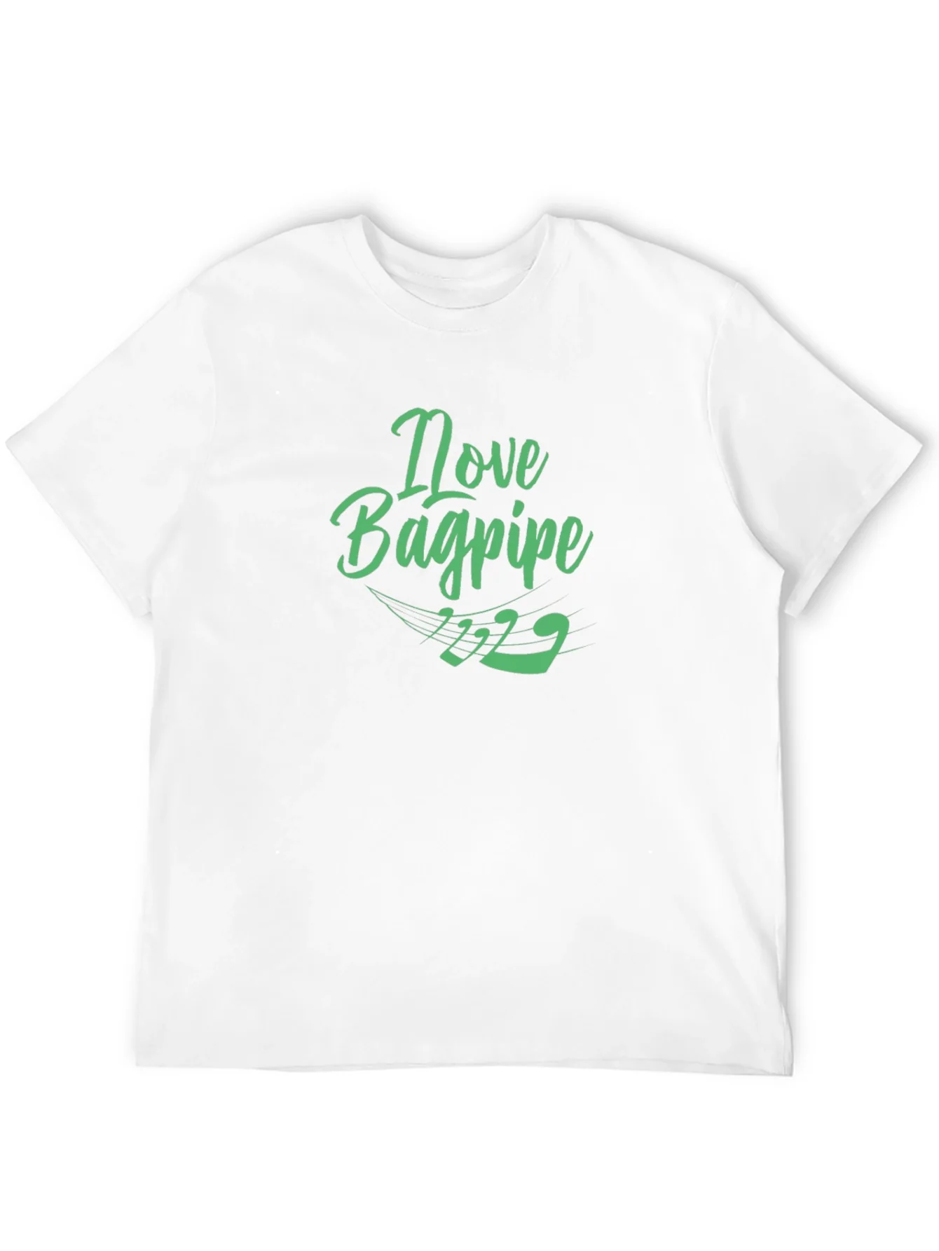 I Love Bagpipe Black T-Shirt - Unique Design