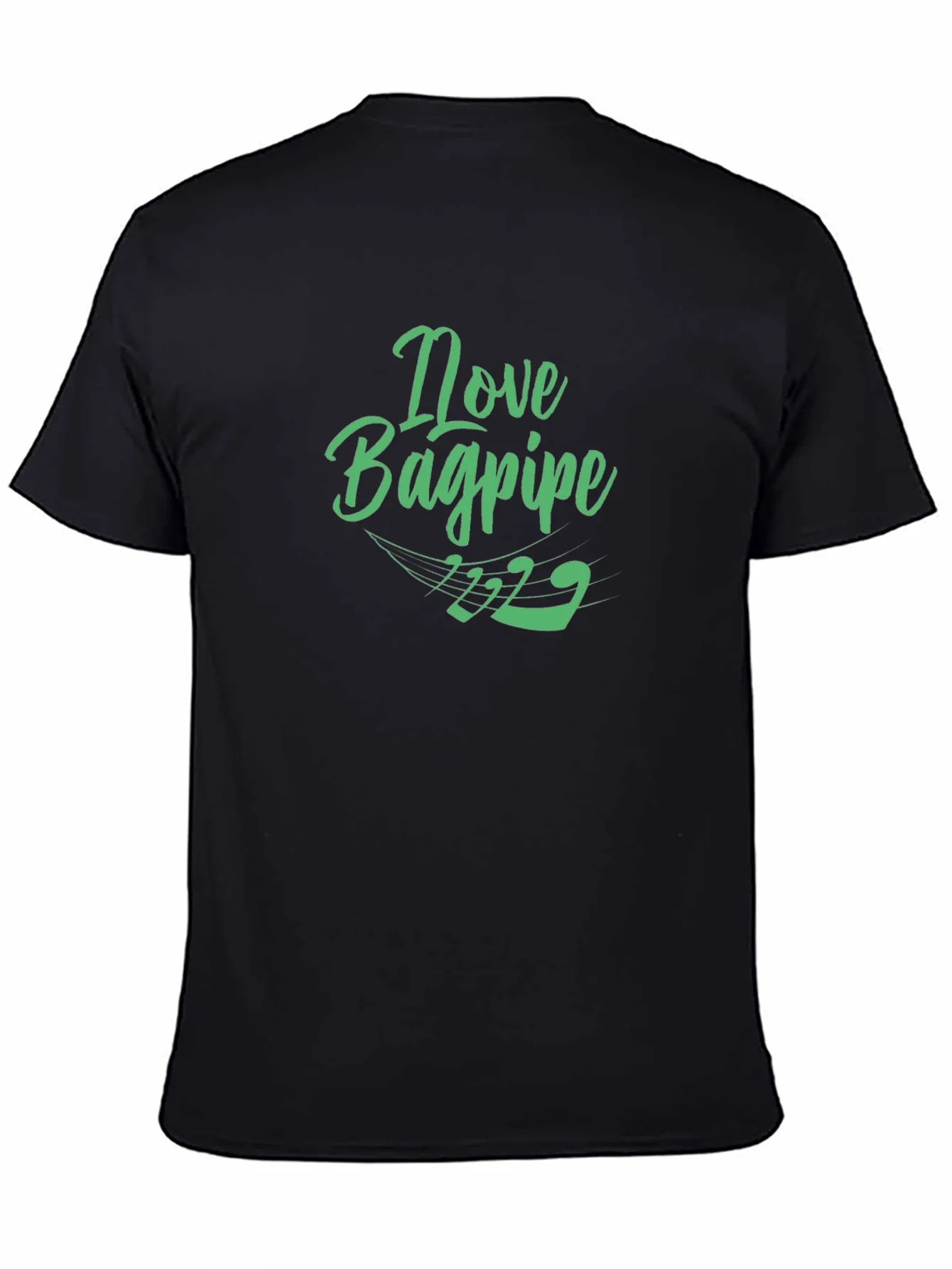 I Love Bagpipe Black T-Shirt - Unique Design