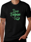 I Love Bagpipe Black T-Shirt - Unique Design