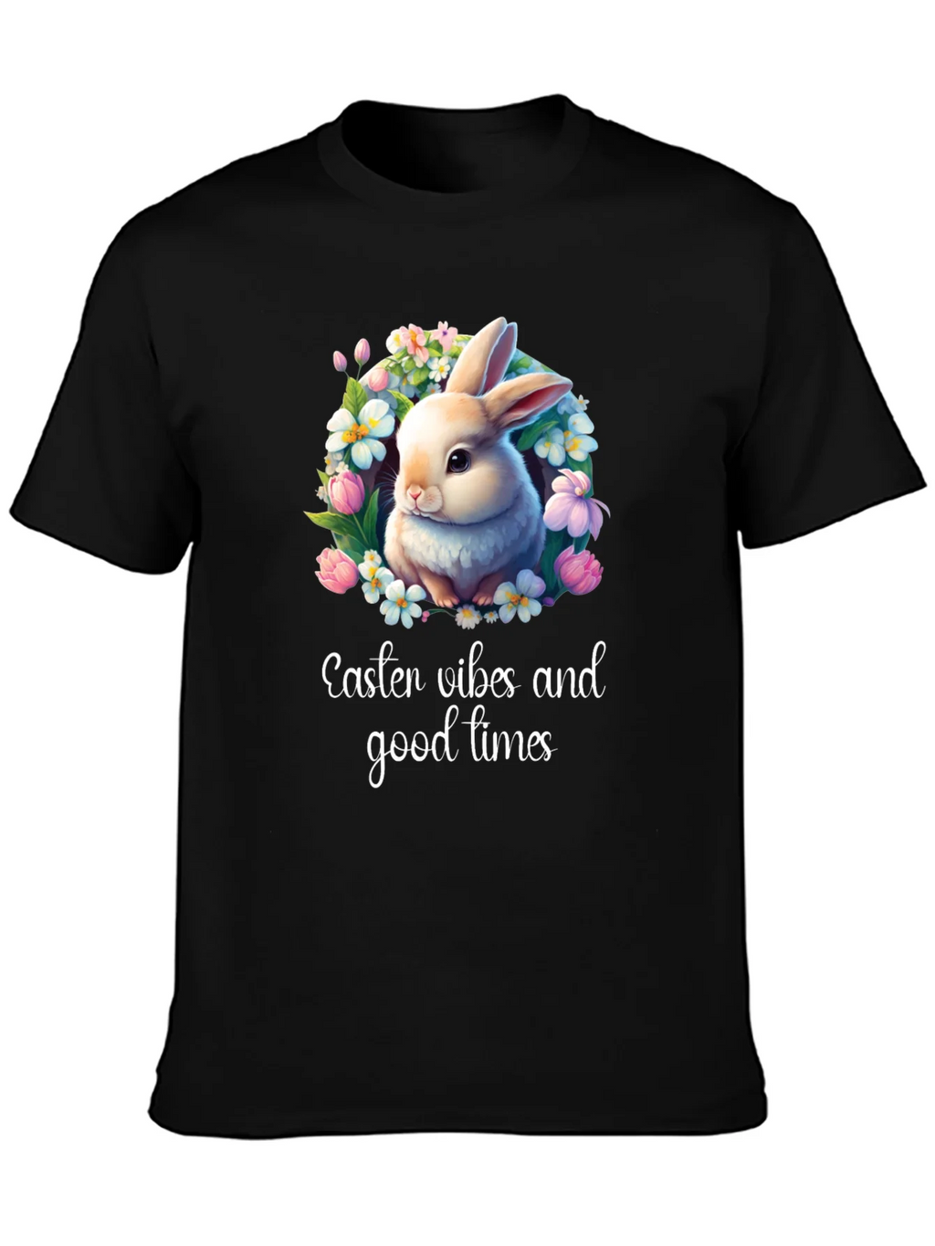 Easter Vibes Bunny Graphic T-Shirt