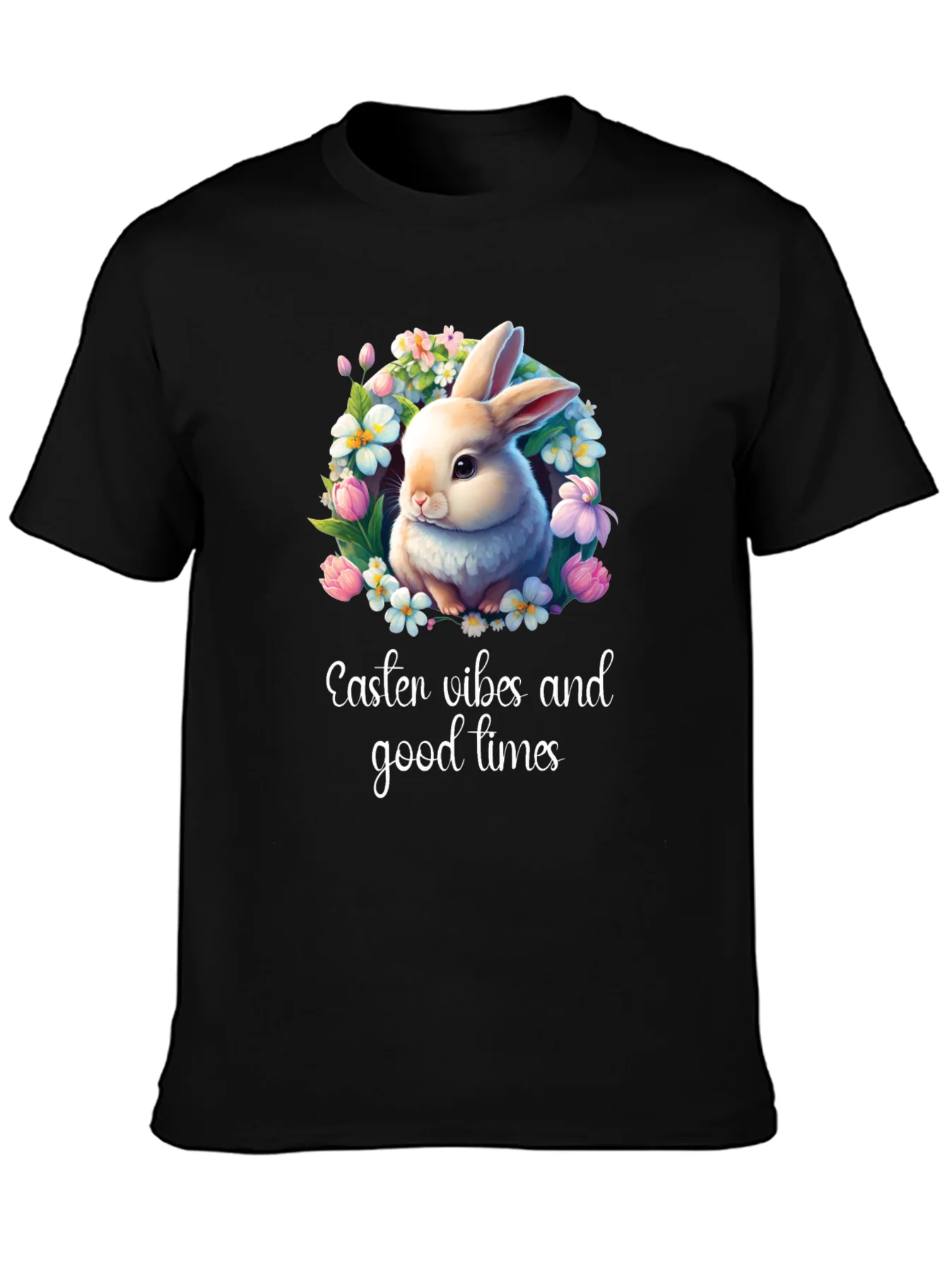 Easter Vibes Bunny Graphic T-Shirt