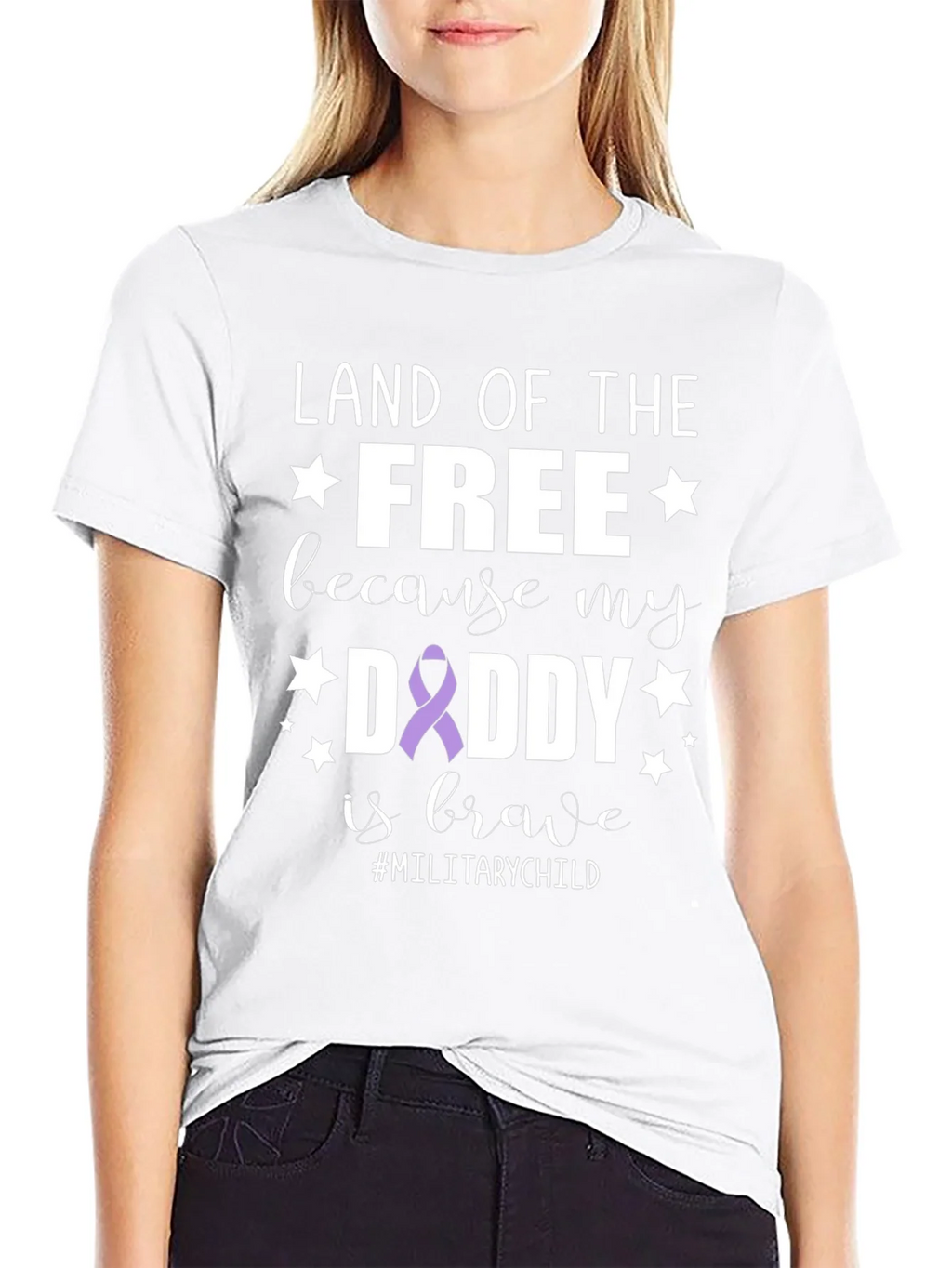Land of the Free Daddy Military Child T-Shirt